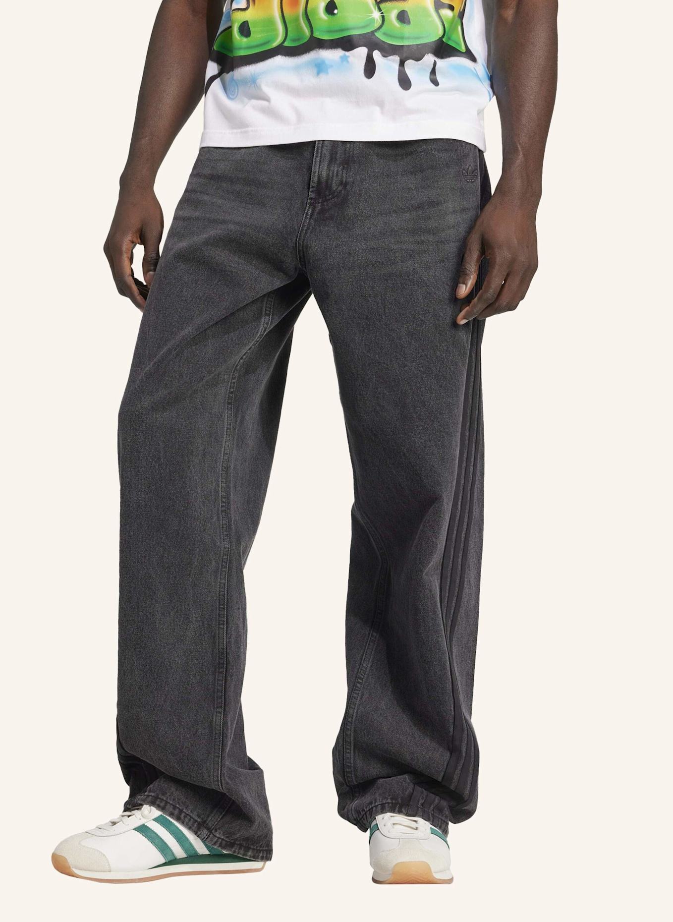 adidas Originals ADILENIUM SEASON 3 LOOSE FIT JEANS: SCHWARZ