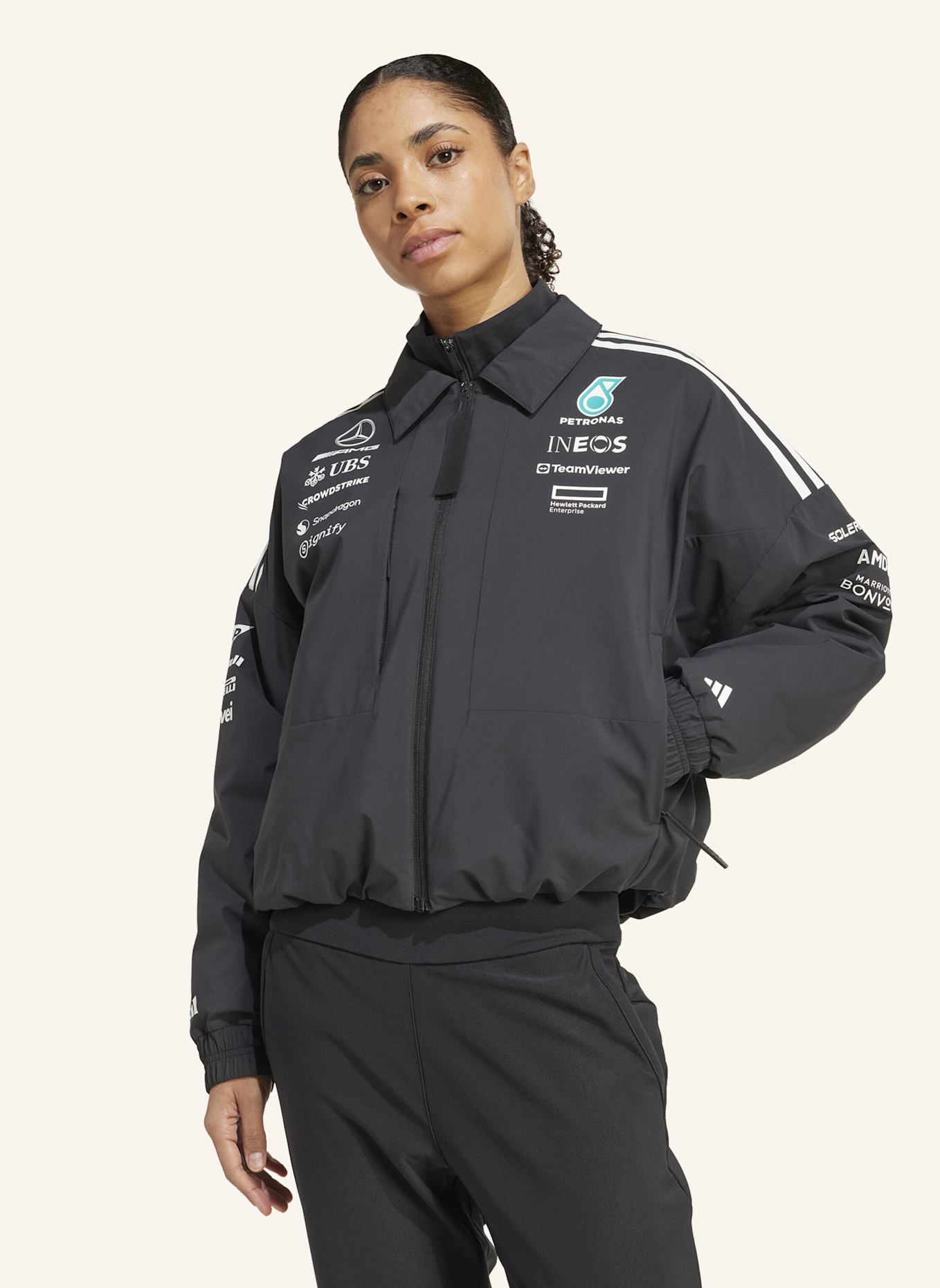 adidas MERCEDES - AMG PETRONAS FORMULA ONE TEAM JACKE: SCHWARZ/ WEISS