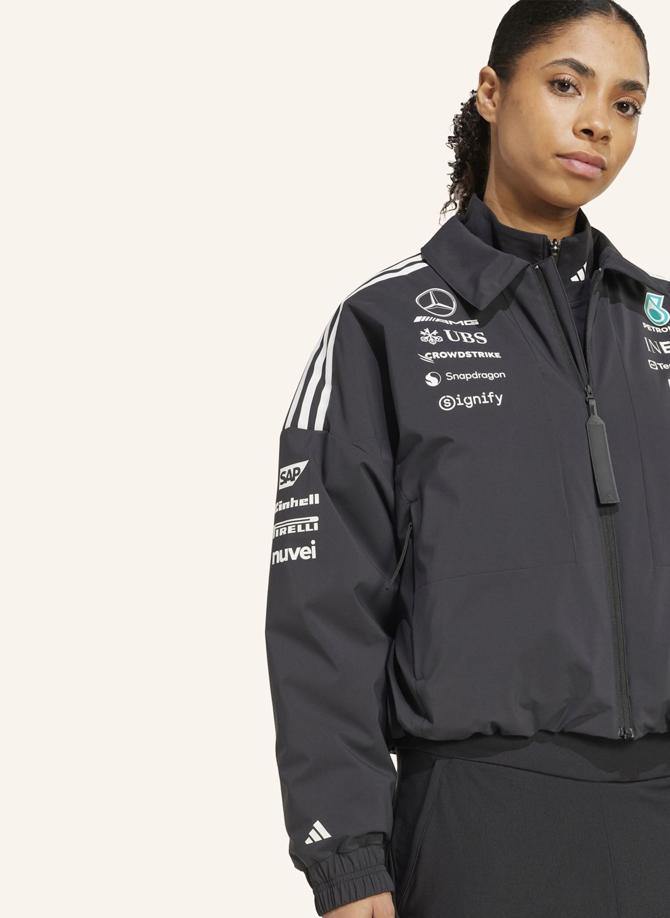 adidas MERCEDES - AMG PETRONAS FORMULA ONE TEAM JACKE: SCHWARZ/ WEISS