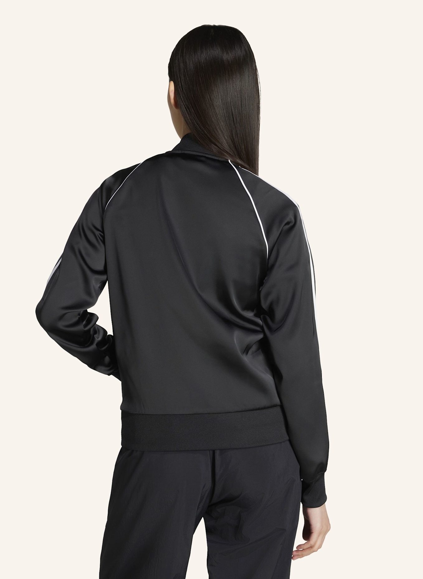 adidas Originals Trainingsjacke SST ADICOLOR aus Satin: SCHWARZ/ WEISS