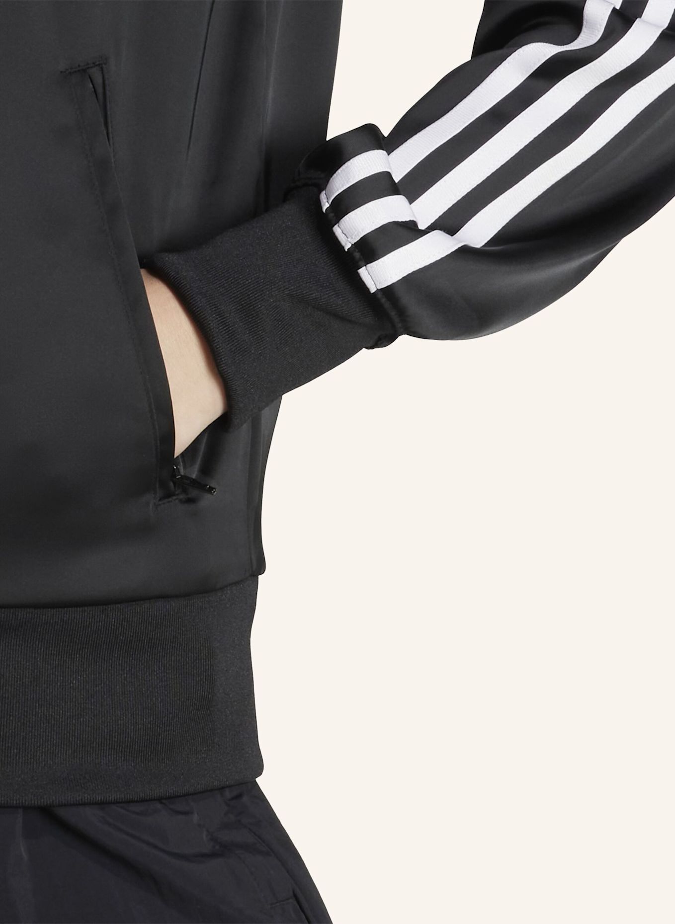 adidas Originals Trainingsjacke SST ADICOLOR aus Satin: SCHWARZ/ WEISS