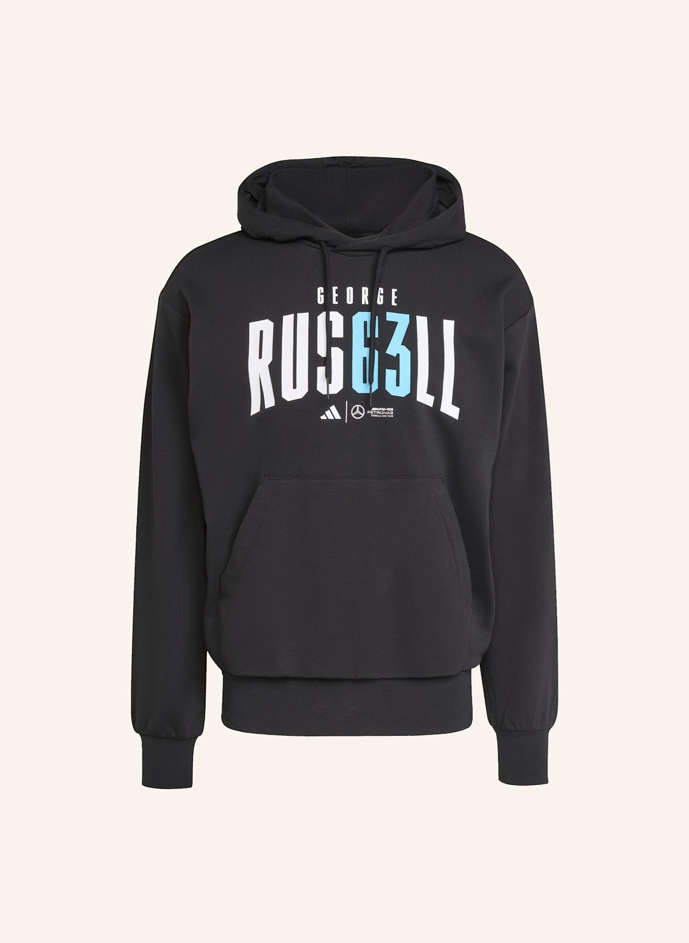 adidas MERCEDES - AMG PETRONAS FORMULA ONE TEAM GEORGE RUSSELL HOODIE: SCHWARZ