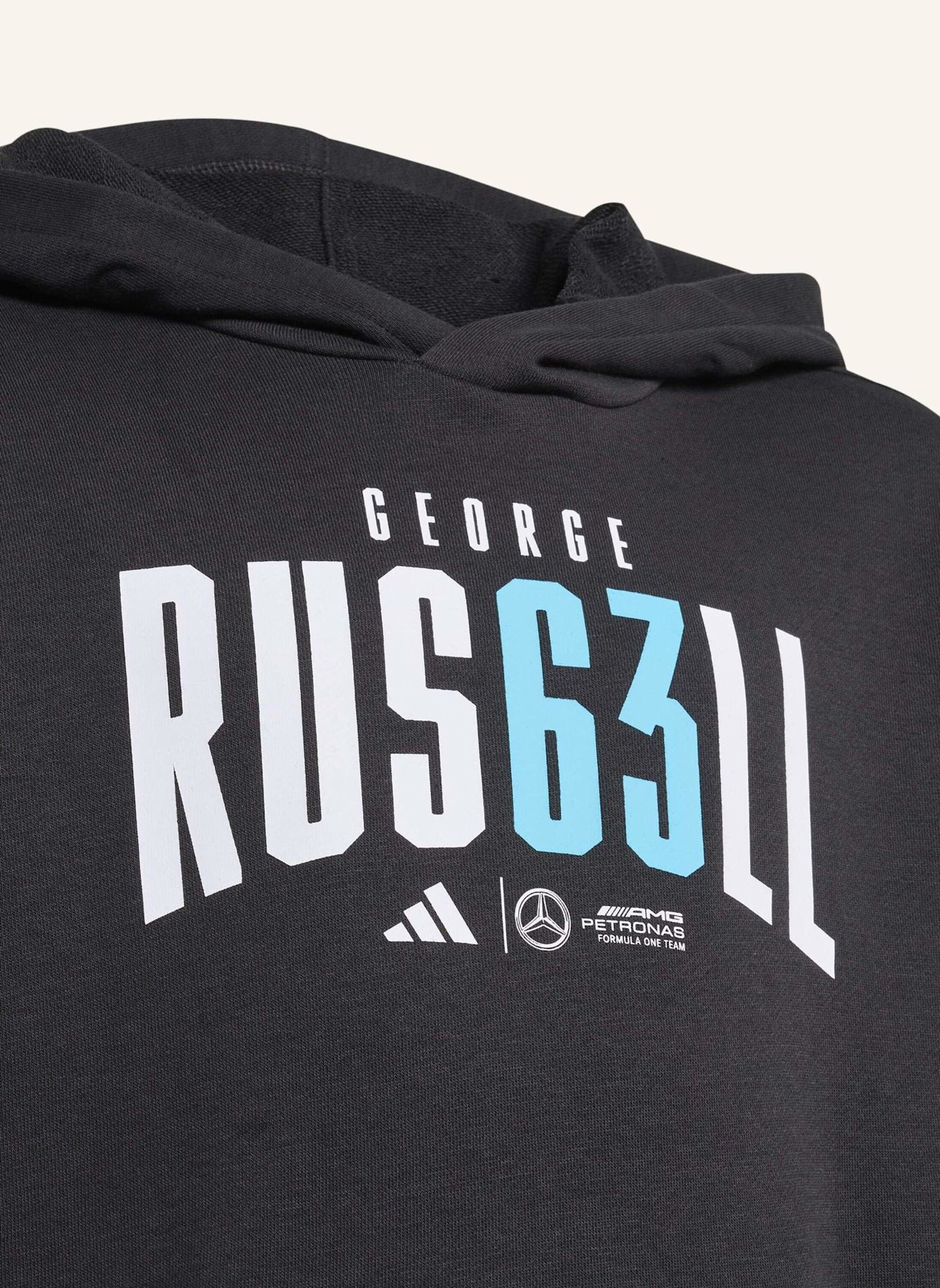 adidas MERCEDES - AMG PETRONAS FORMULA ONE TEAM GEORGE RUSSELL KIDS HOODIE: SCHWARZ