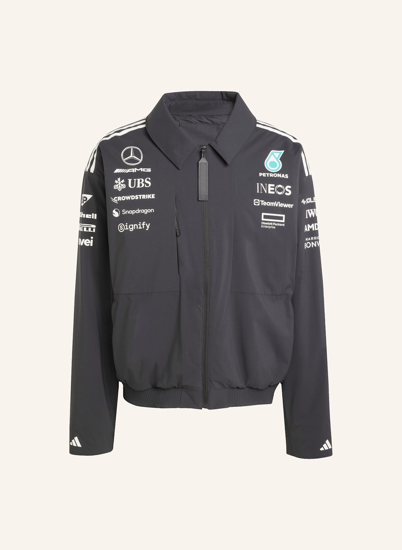 adidas MERCEDES - AMG PETRONAS FORMULA ONE TEAM JACKE: SCHWARZ/ WEISS