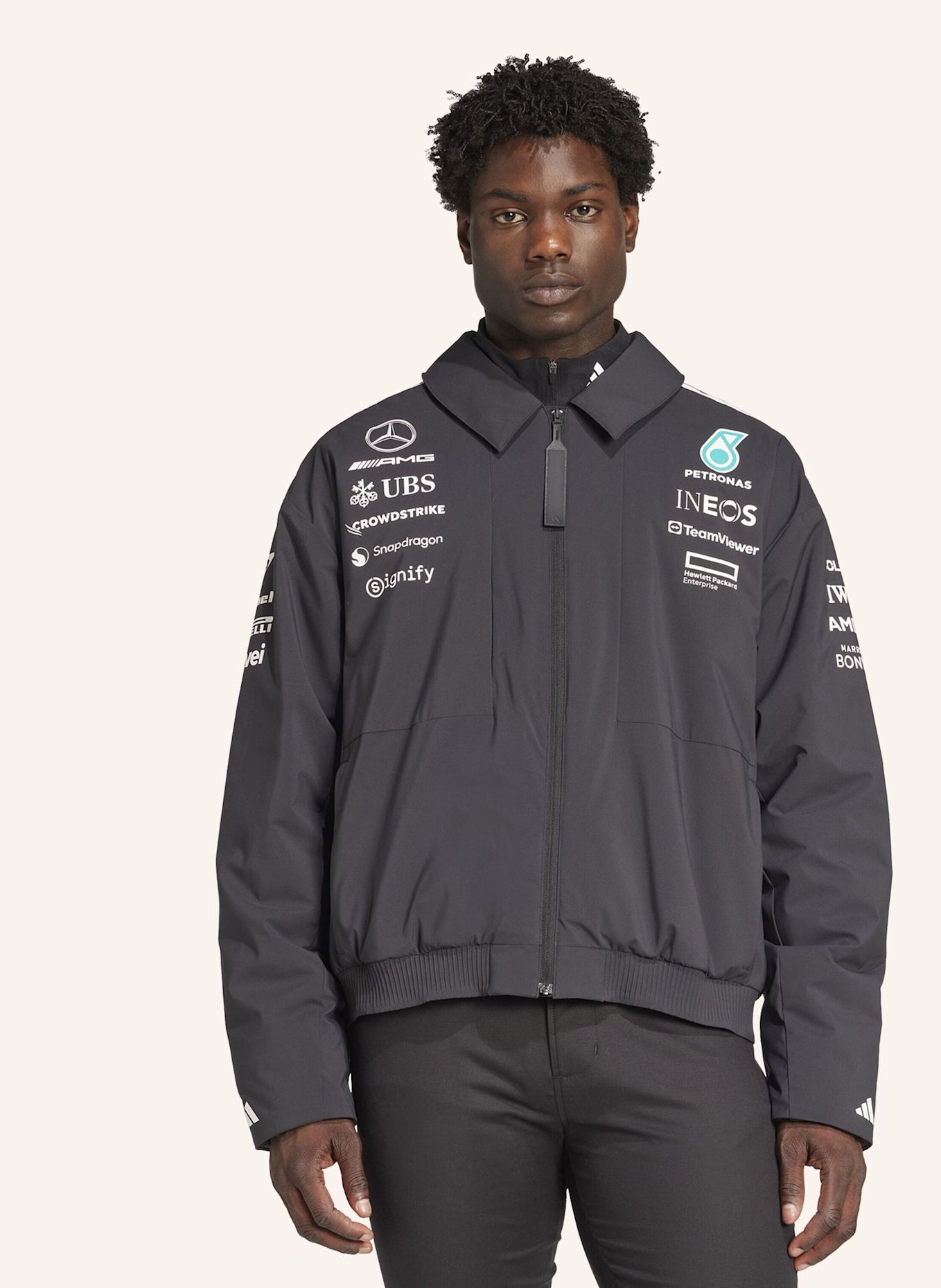 adidas MERCEDES - AMG PETRONAS FORMULA ONE TEAM JACKE: SCHWARZ/ WEISS