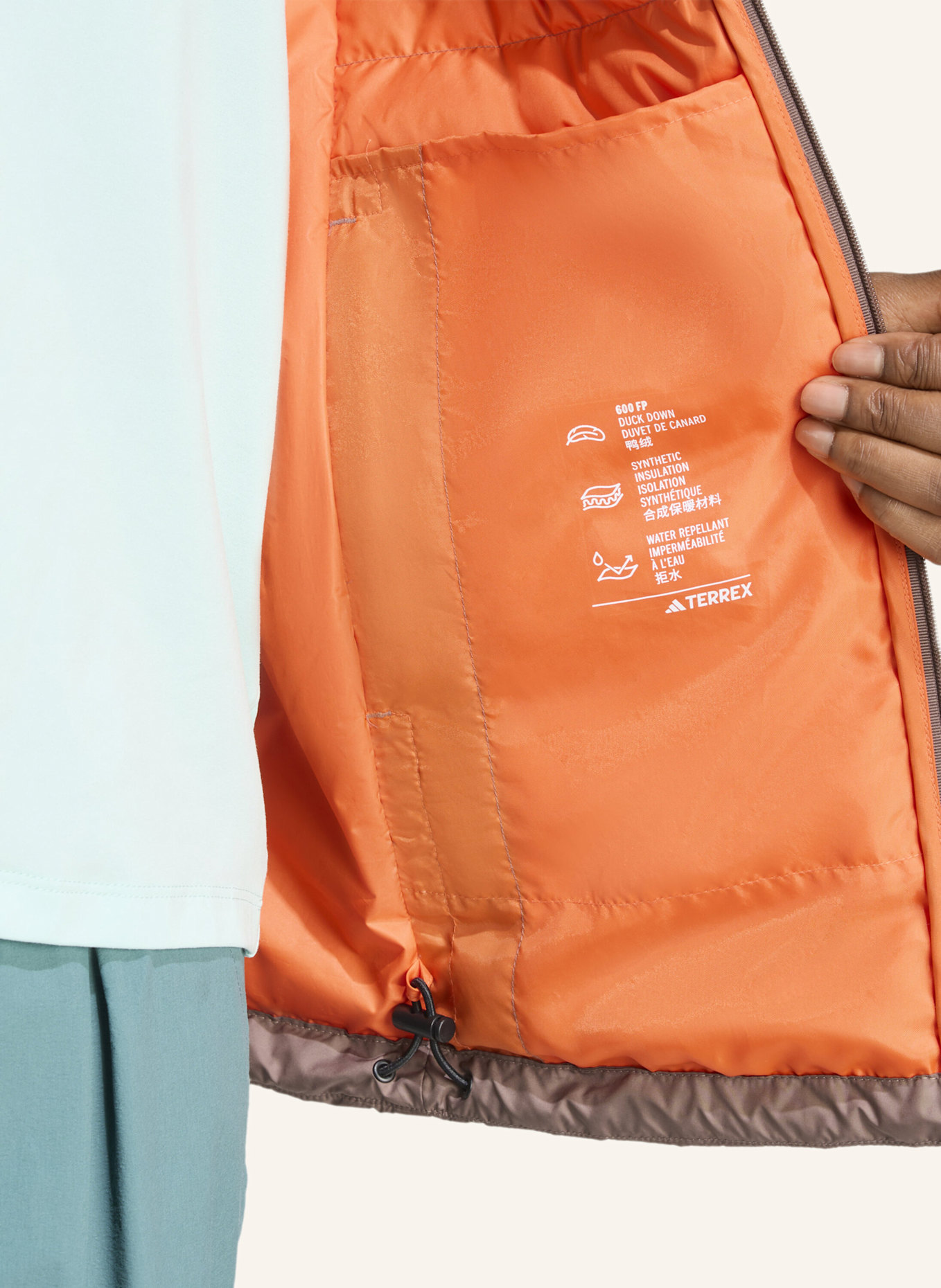 adidas TERREX TERREX MULTI LIGHT DOWN CLIMAWARM KAPUZENJACKE: BRAUN