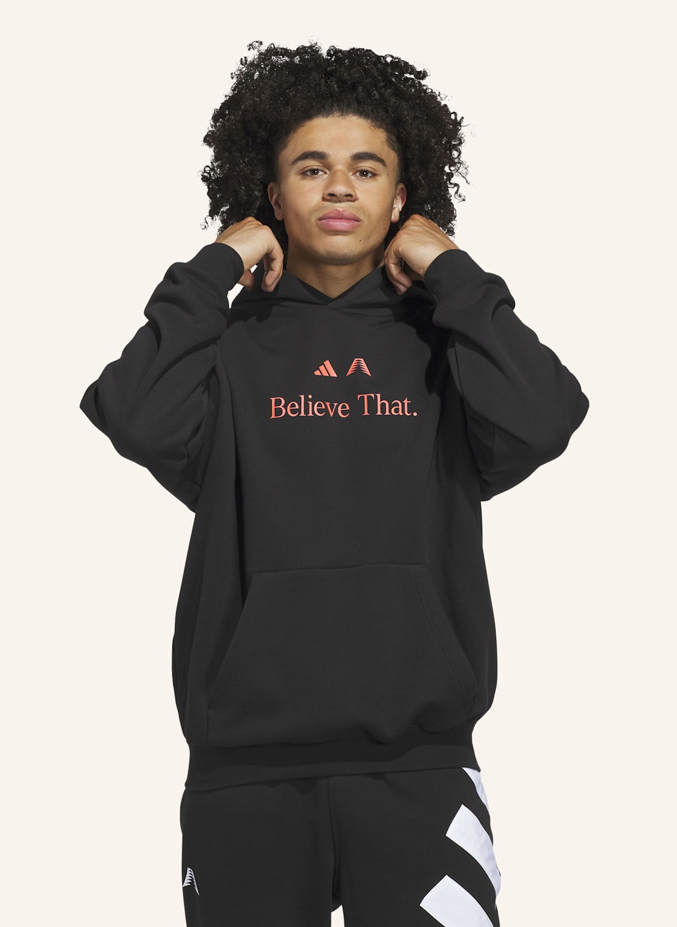 adidas ANTHONY EDWARDS BELIEVE THAT HOODIE: SCHWARZ