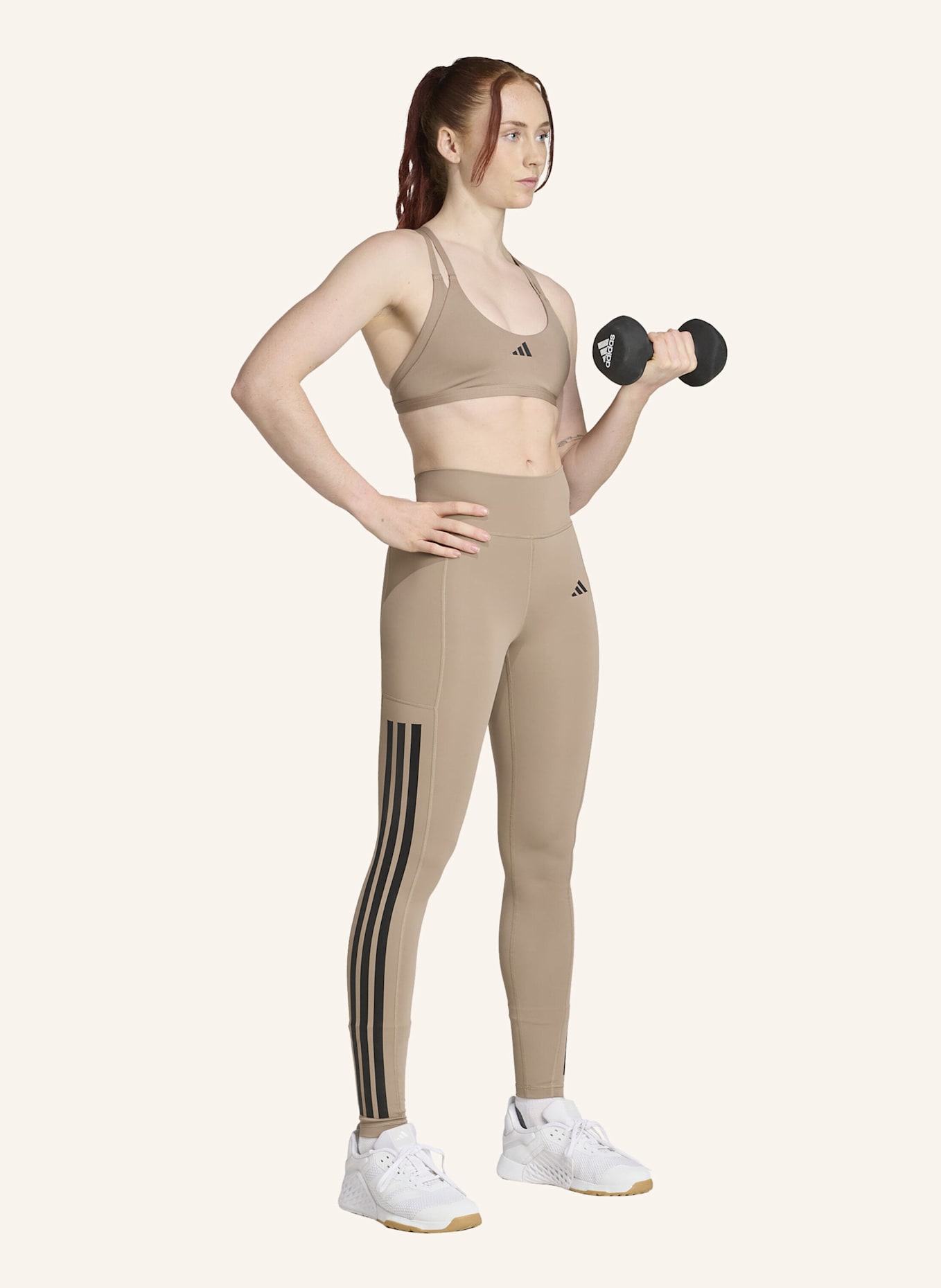 adidas Tights OPTIME 3-STRIPES: BRAUN