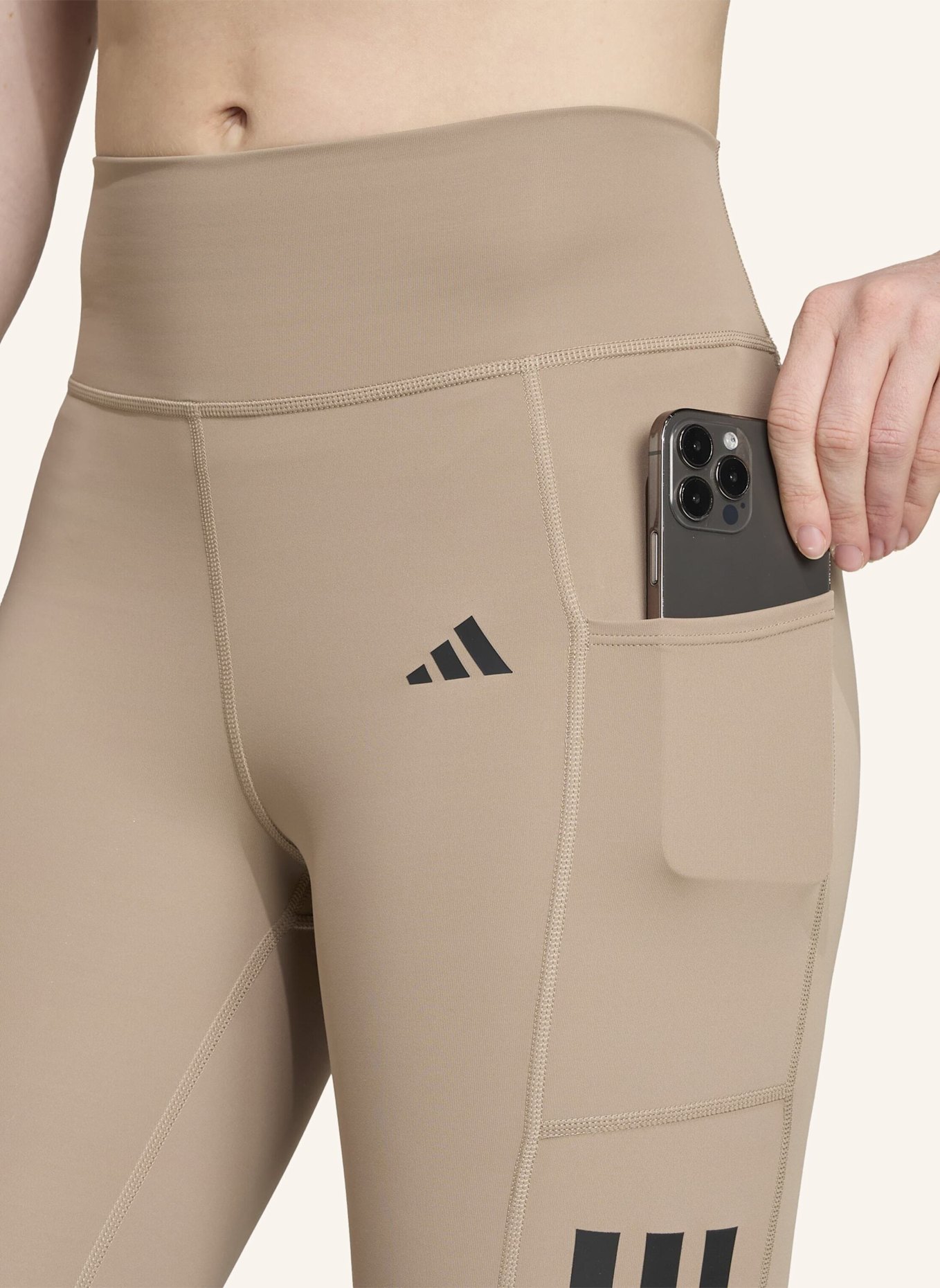 adidas Tights OPTIME 3-STRIPES: BRAUN