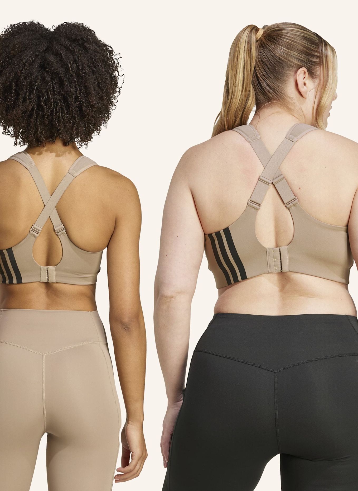 adidas Sport-BH TLRD IMPACT TRAINING mit Mesh: BRAUN