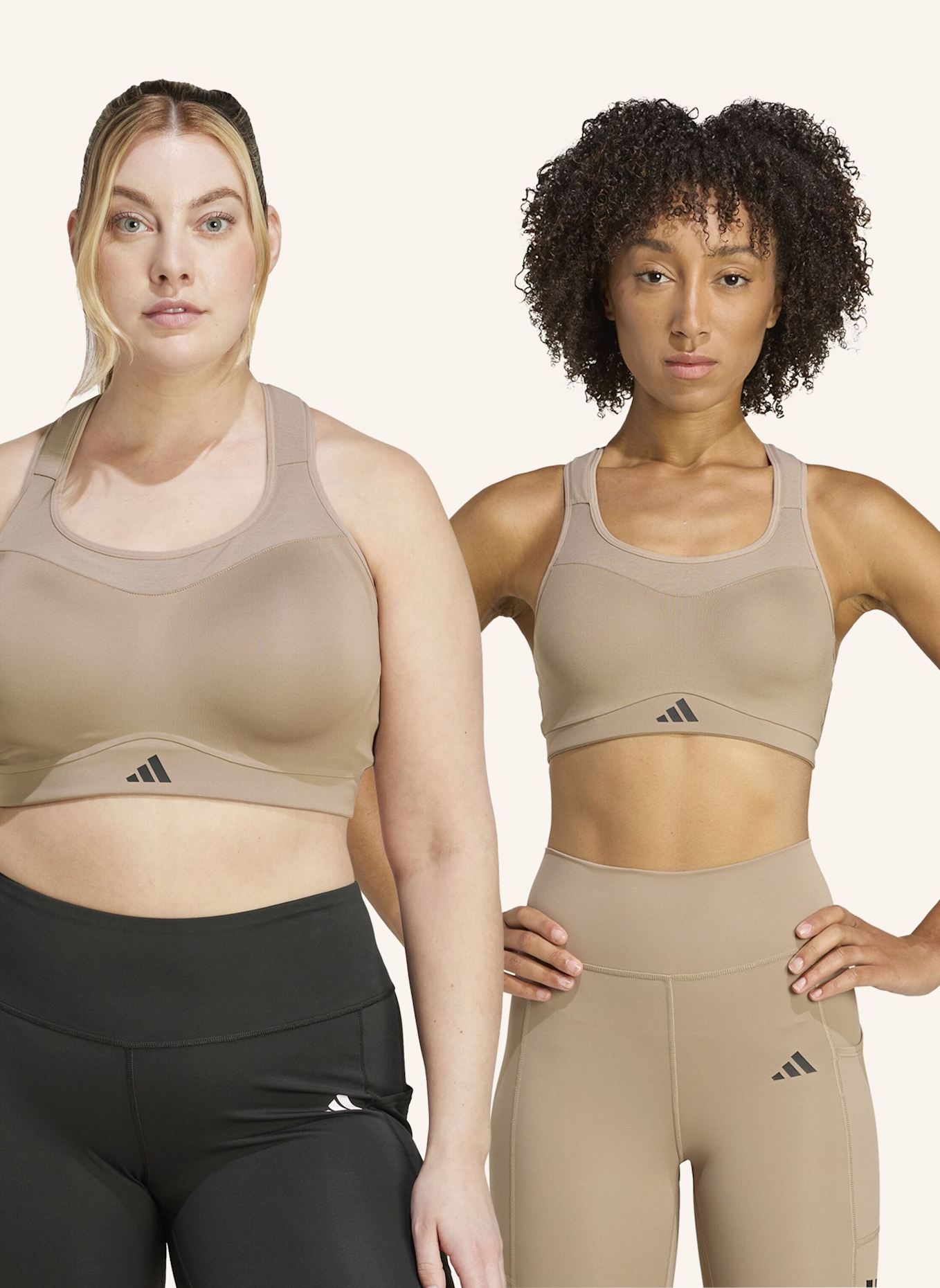 adidas Sport-BH TLRD IMPACT TRAINING mit Mesh: BRAUN