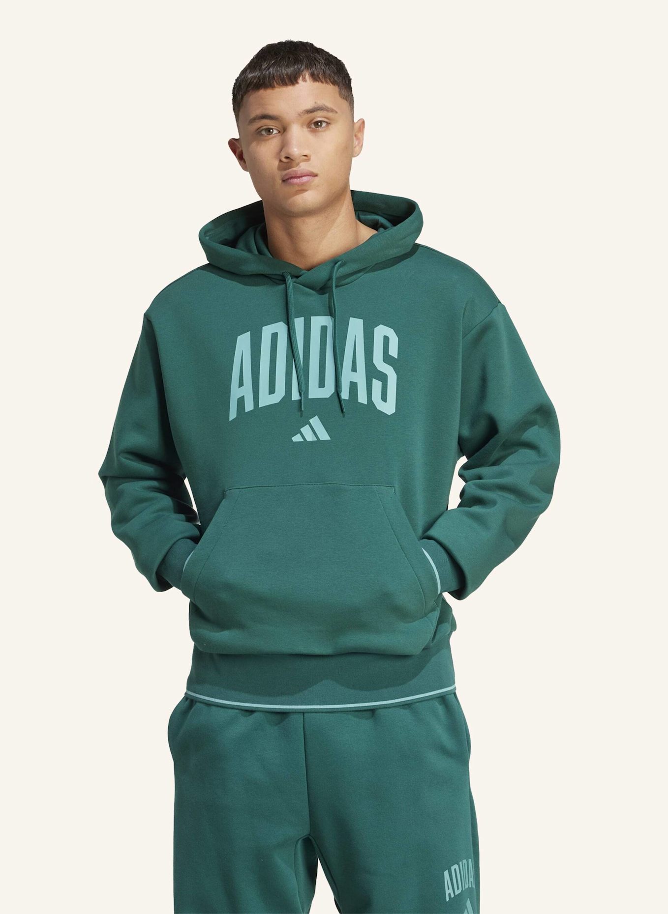 adidas COLLEGIATE HOODIE: GRÜN/ TÜRKIS