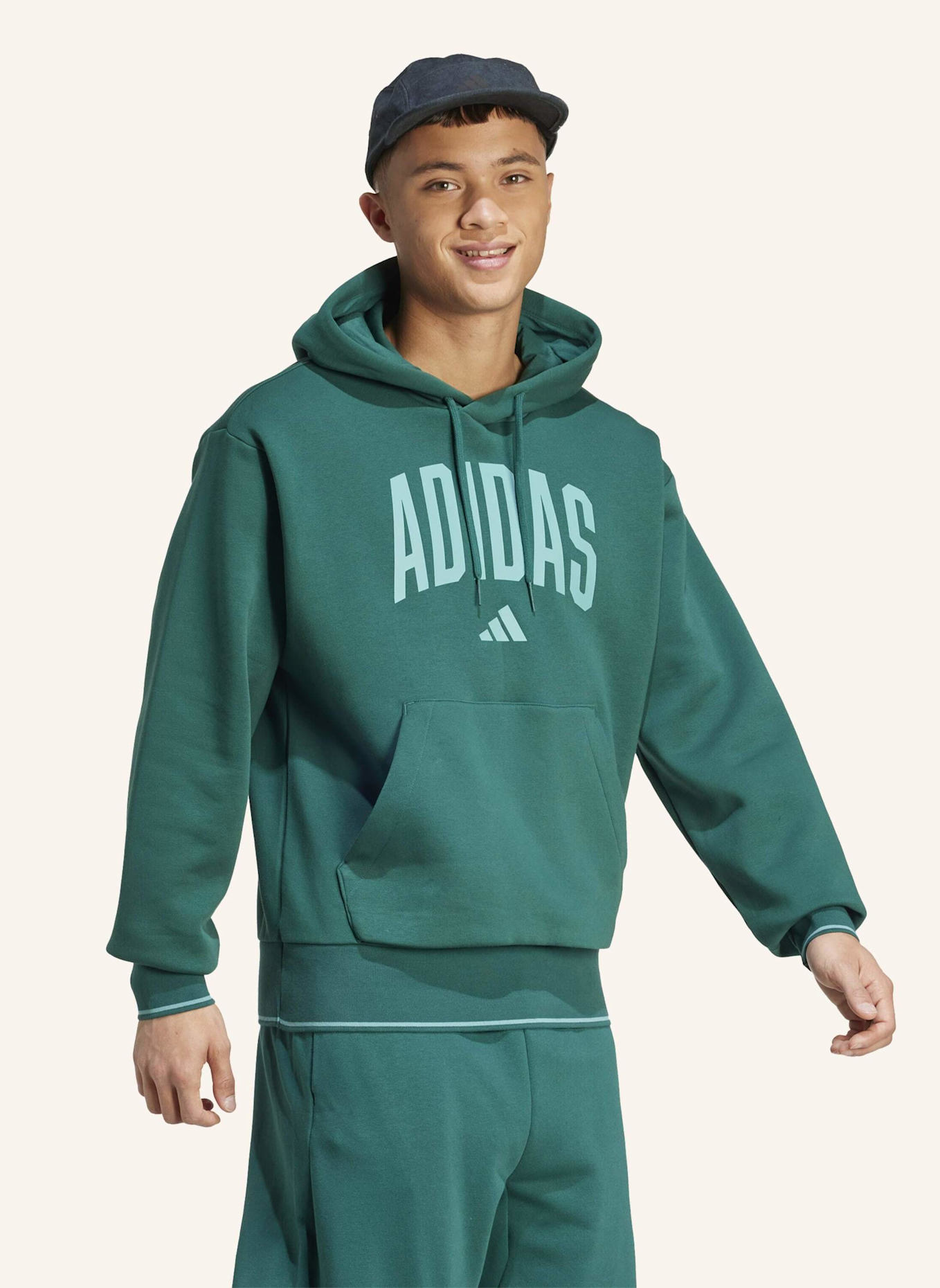 adidas COLLEGIATE HOODIE: GRÜN/ TÜRKIS