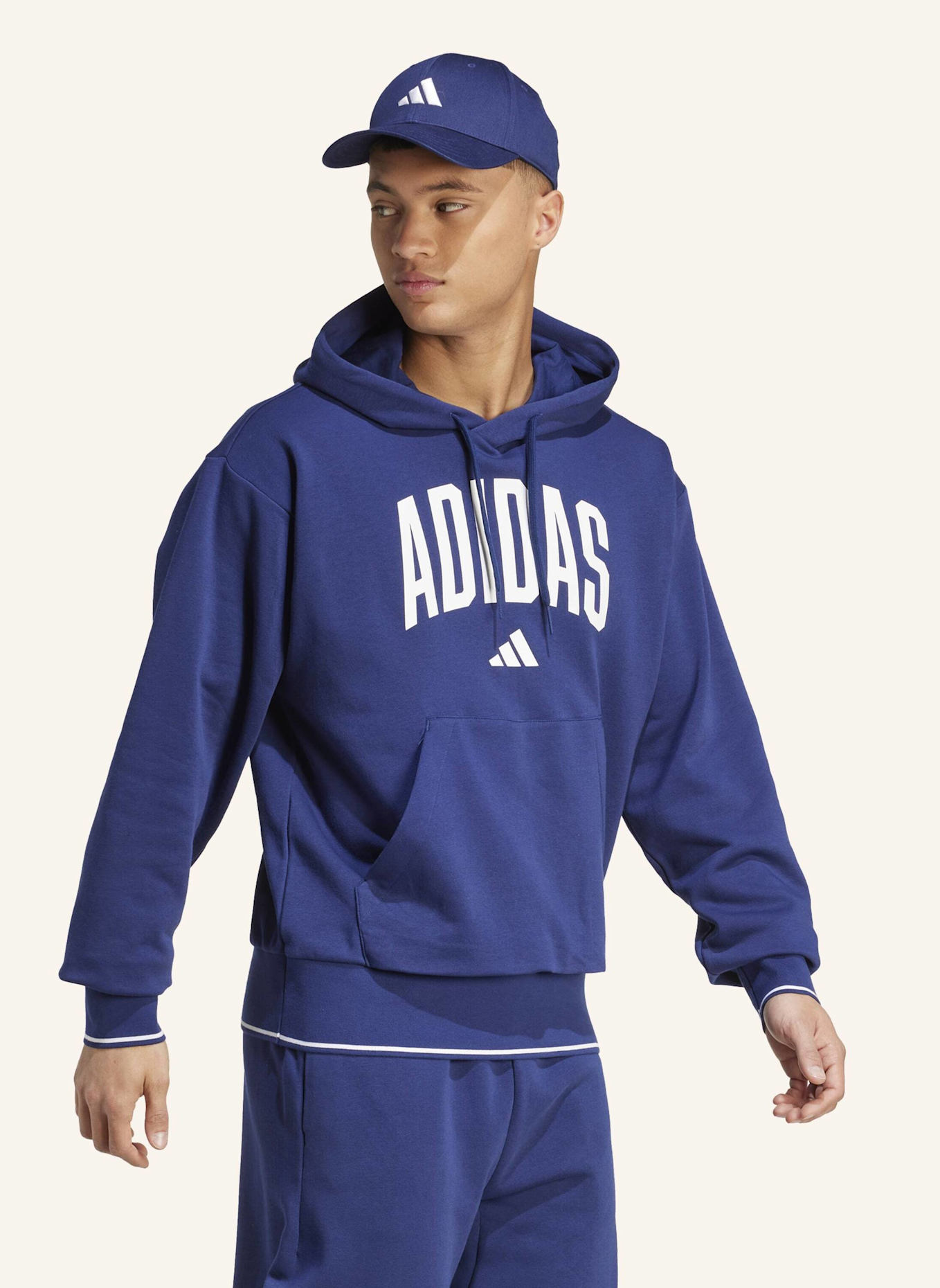 adidas COLLEGIATE HOODIE: BLAU/ WEISS