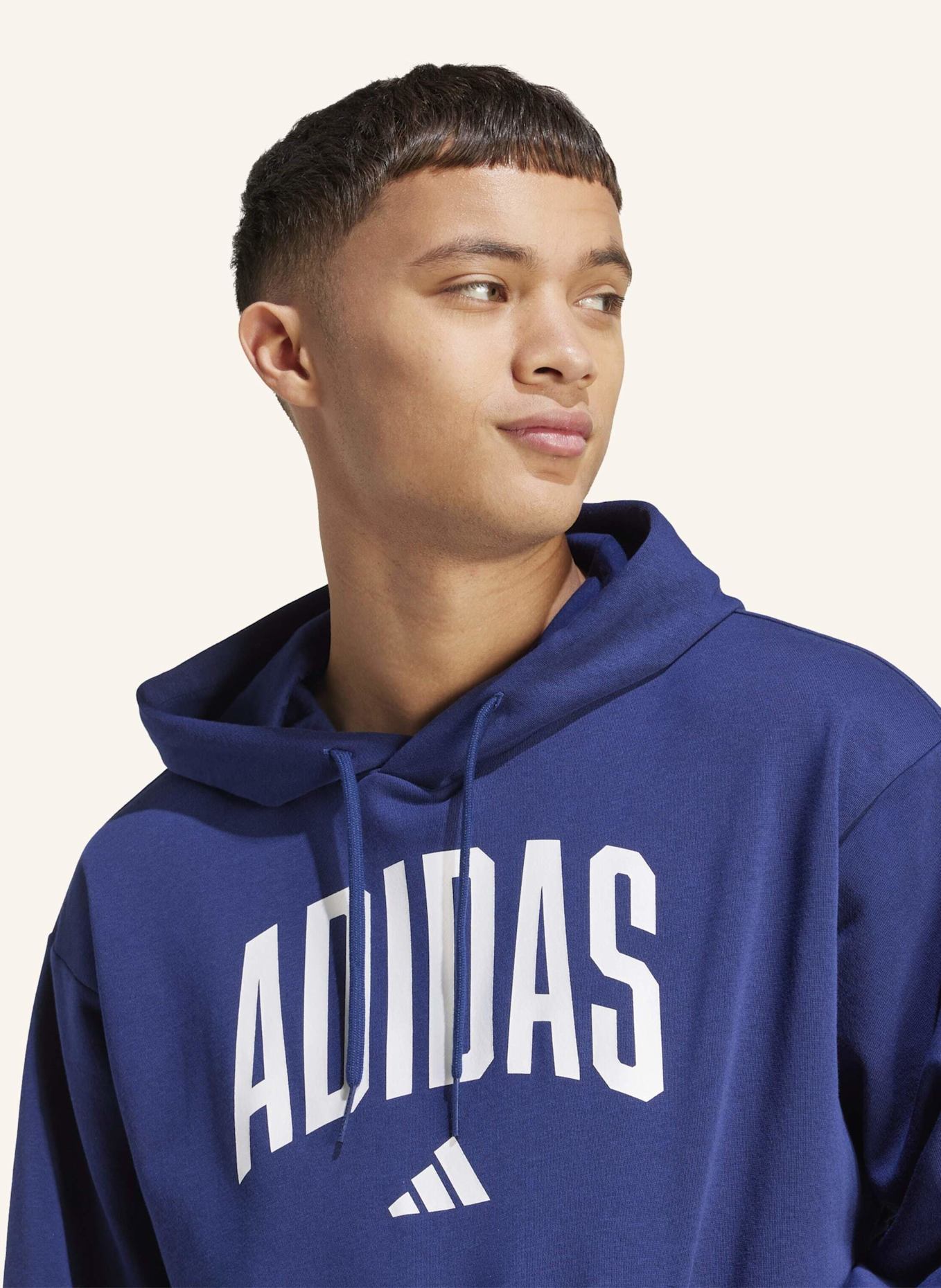 adidas COLLEGIATE HOODIE: BLAU/ WEISS