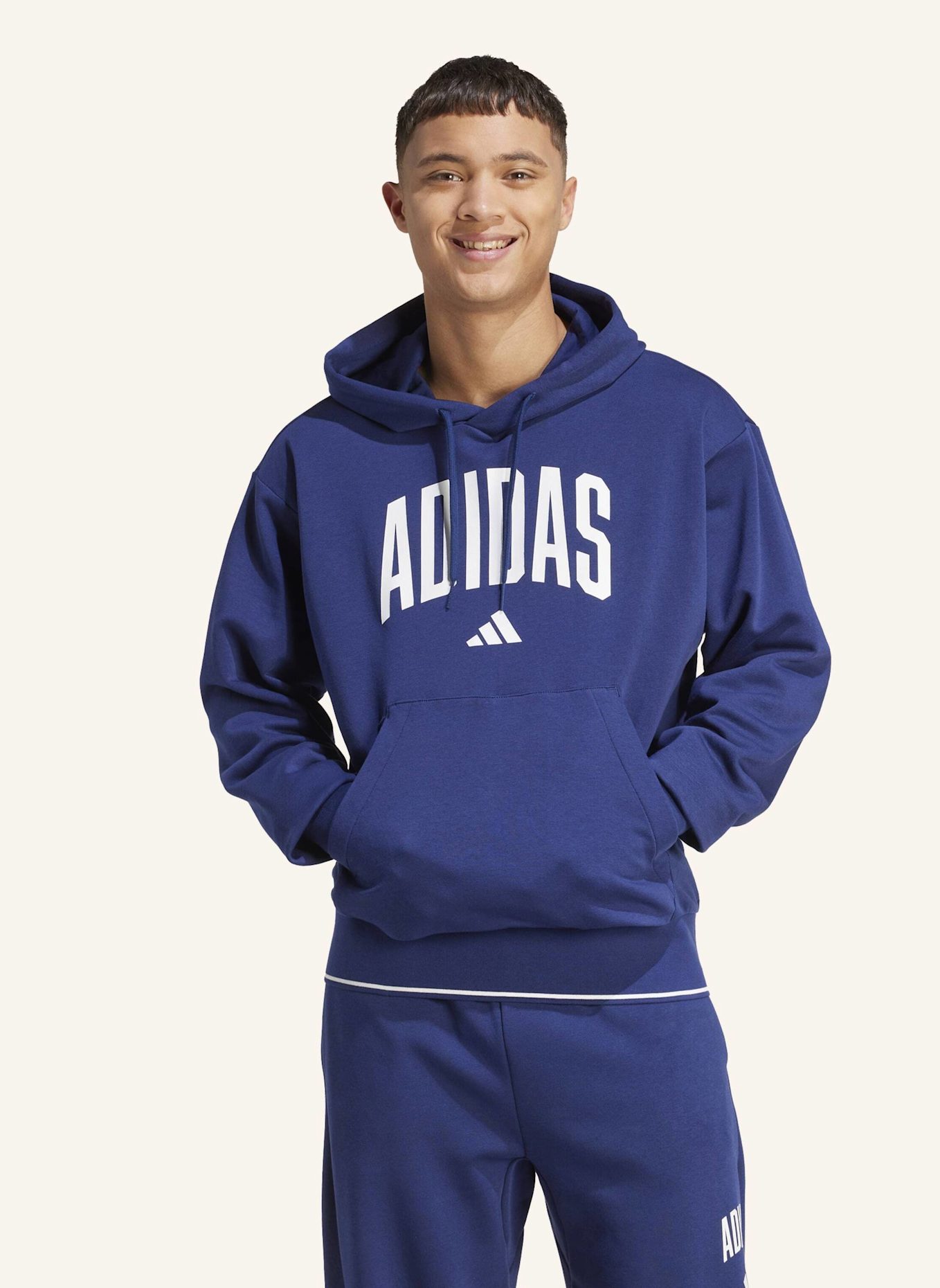 adidas COLLEGIATE HOODIE: BLAU/ WEISS