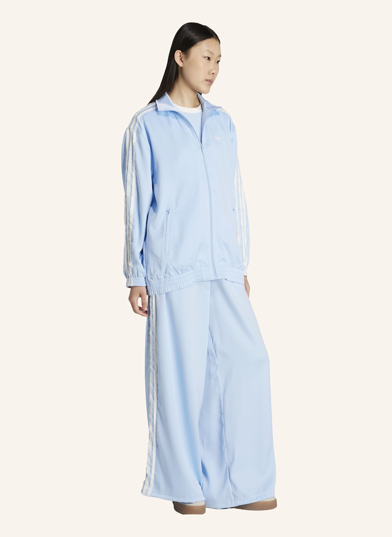 adidas Originals ADIDAS ORIGINALS SATIN FIREBIRD TRAININGSJACKE GERAFFT 3-STREIFEN: BLAU