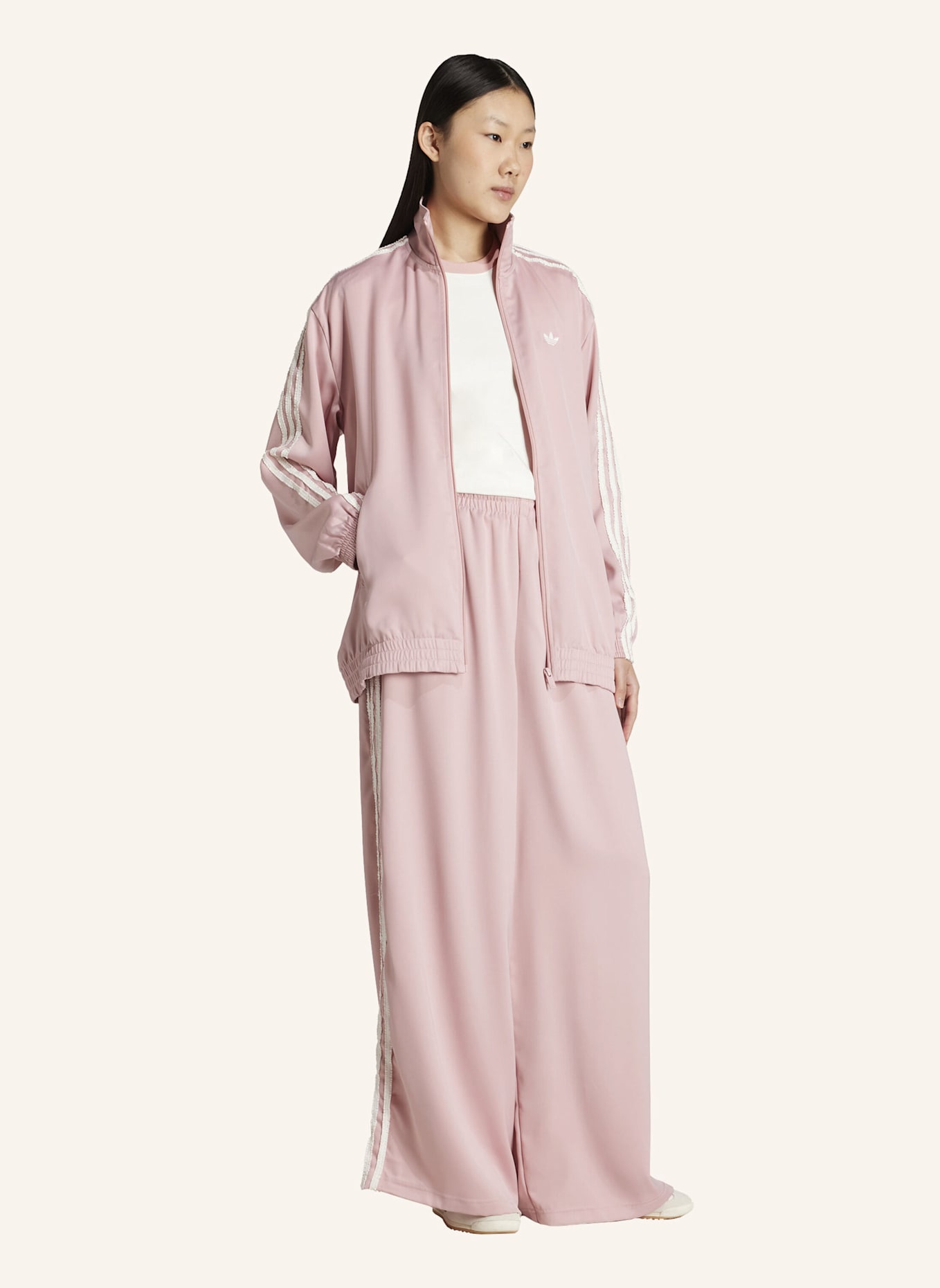 adidas Originals ADIDAS ORIGINALS SATIN FIREBIRD TRAININGSJACKE GERAFFT 3-STREIFEN: ROSA