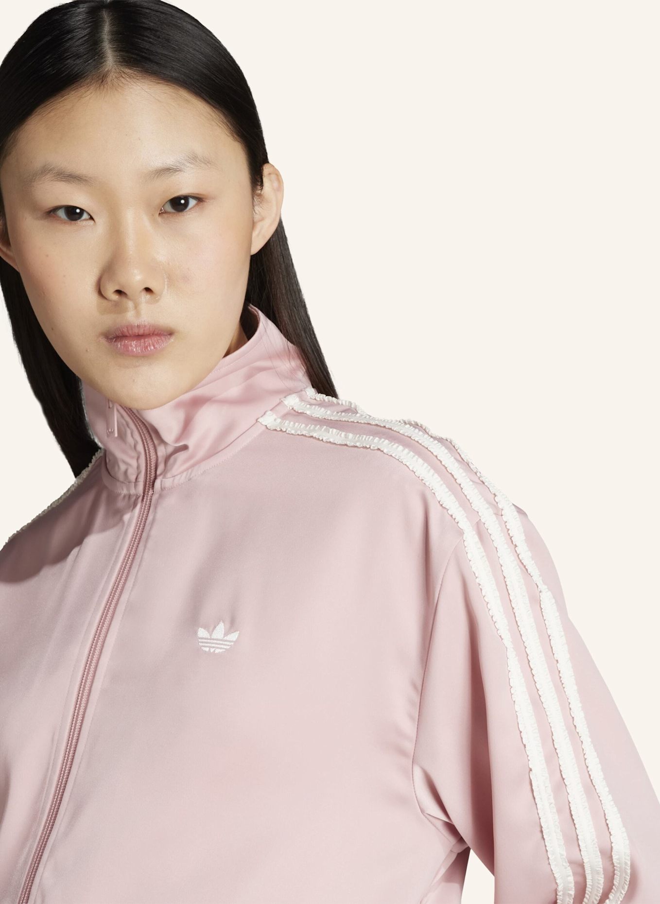 adidas Originals ADIDAS ORIGINALS SATIN FIREBIRD TRAININGSJACKE GERAFFT 3-STREIFEN: ROSA