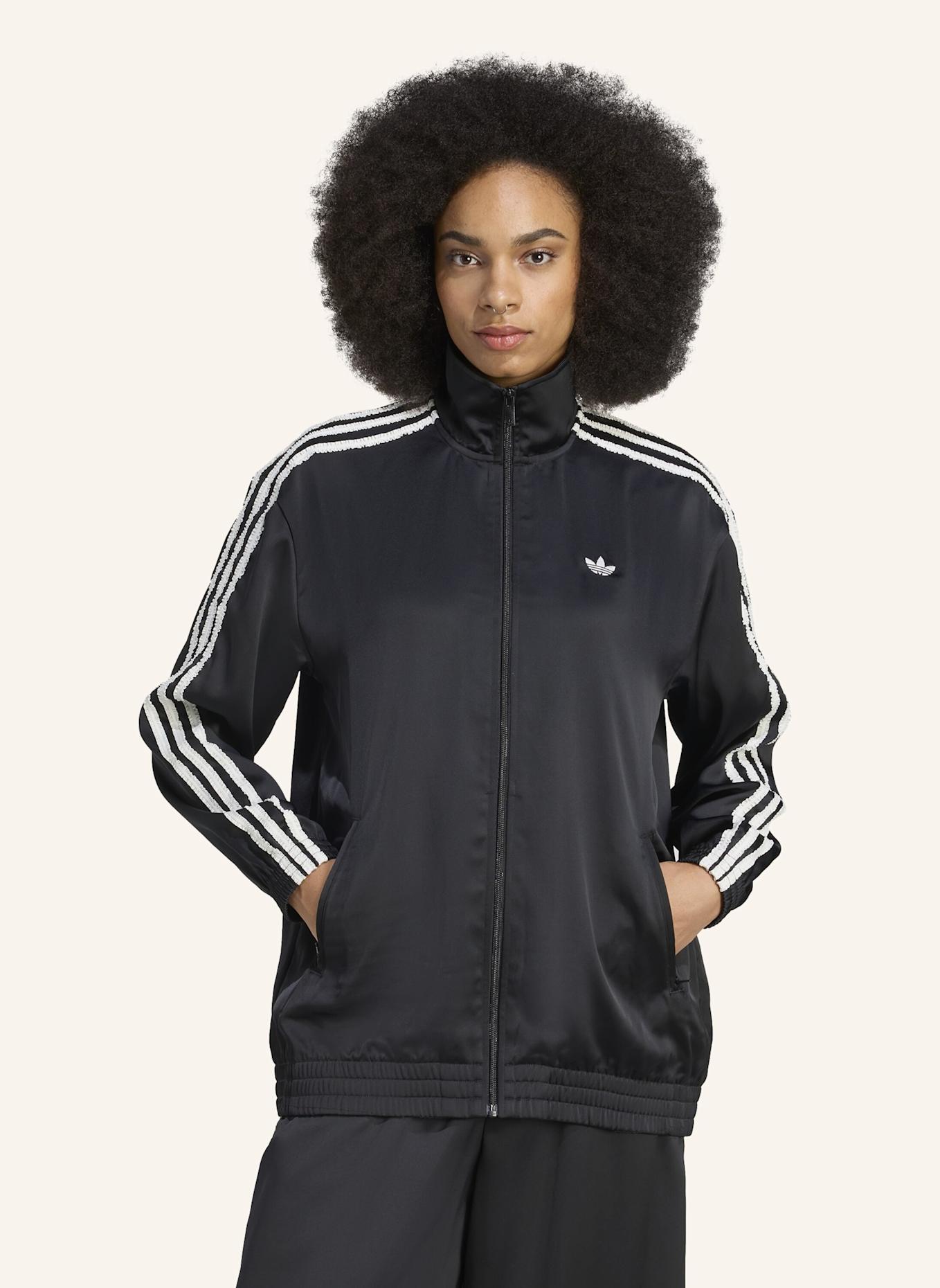 adidas Originals ADIDAS ORIGINALS SATIN FIREBIRD TRAININGSJACKE GERAFFT 3-STREIFEN: SCHWARZ