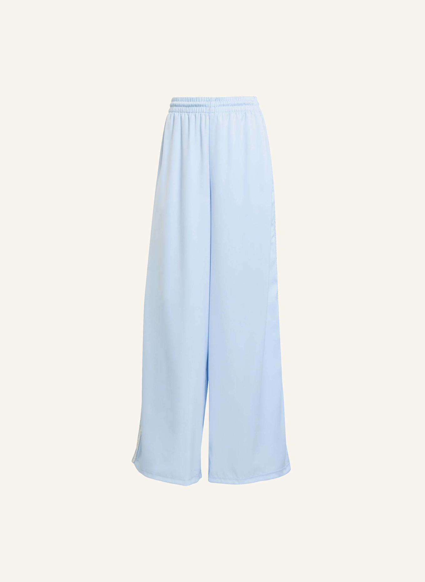 adidas Originals ADIDAS ORIGINALS SATIN WIDE LEG HOSE MIT RÜSCHEN 3-STREIFEN: BLAU