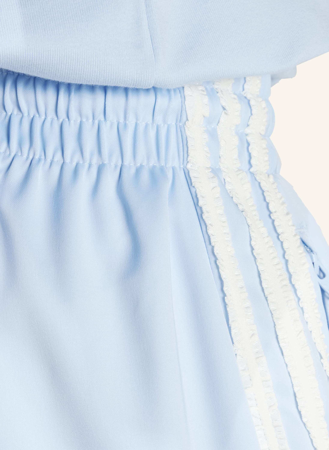 adidas Originals ADIDAS ORIGINALS SATIN WIDE LEG HOSE MIT RÜSCHEN 3-STREIFEN: BLAU