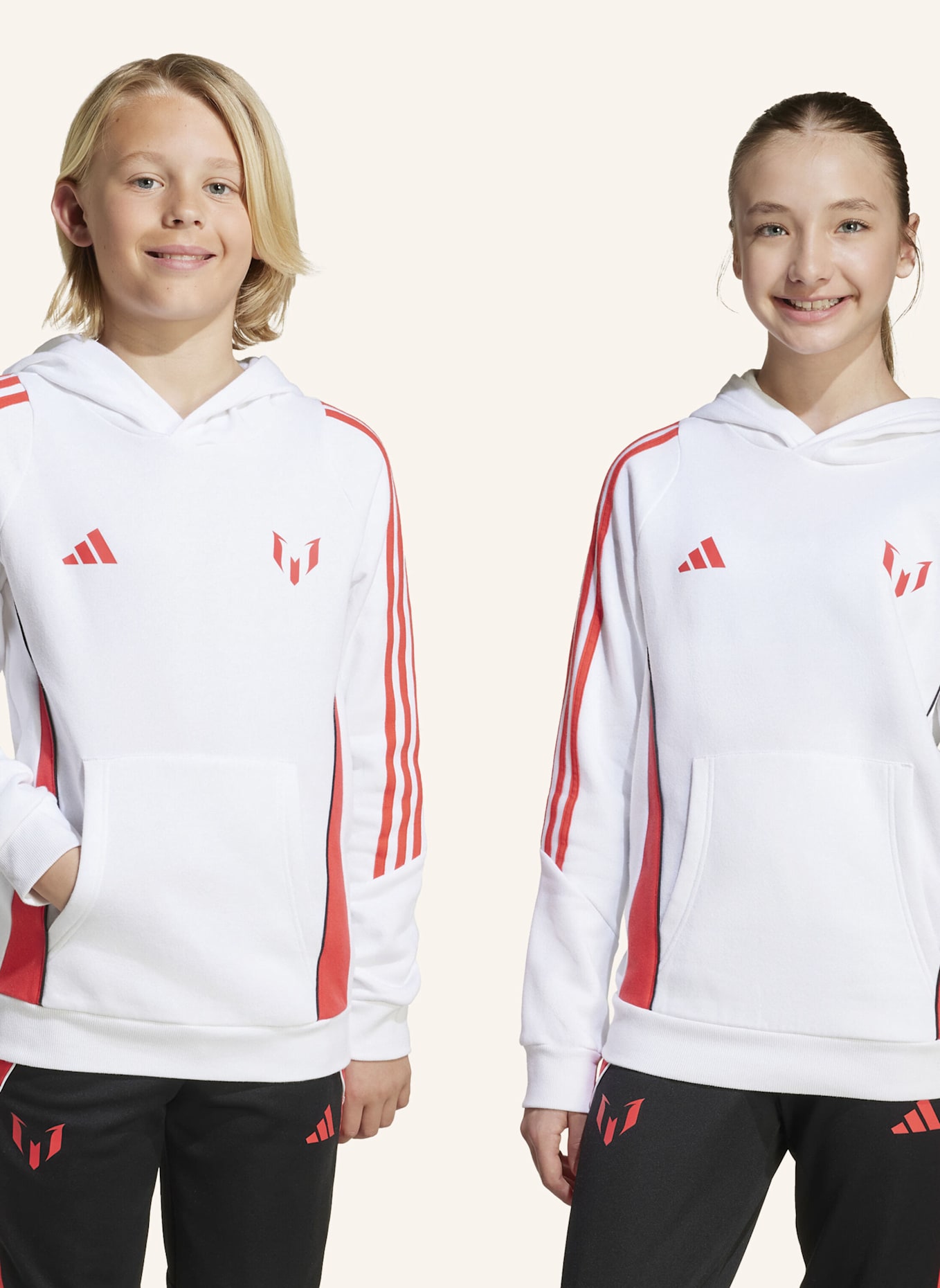 adidas MESSI KIDS HOODIE: WEISS