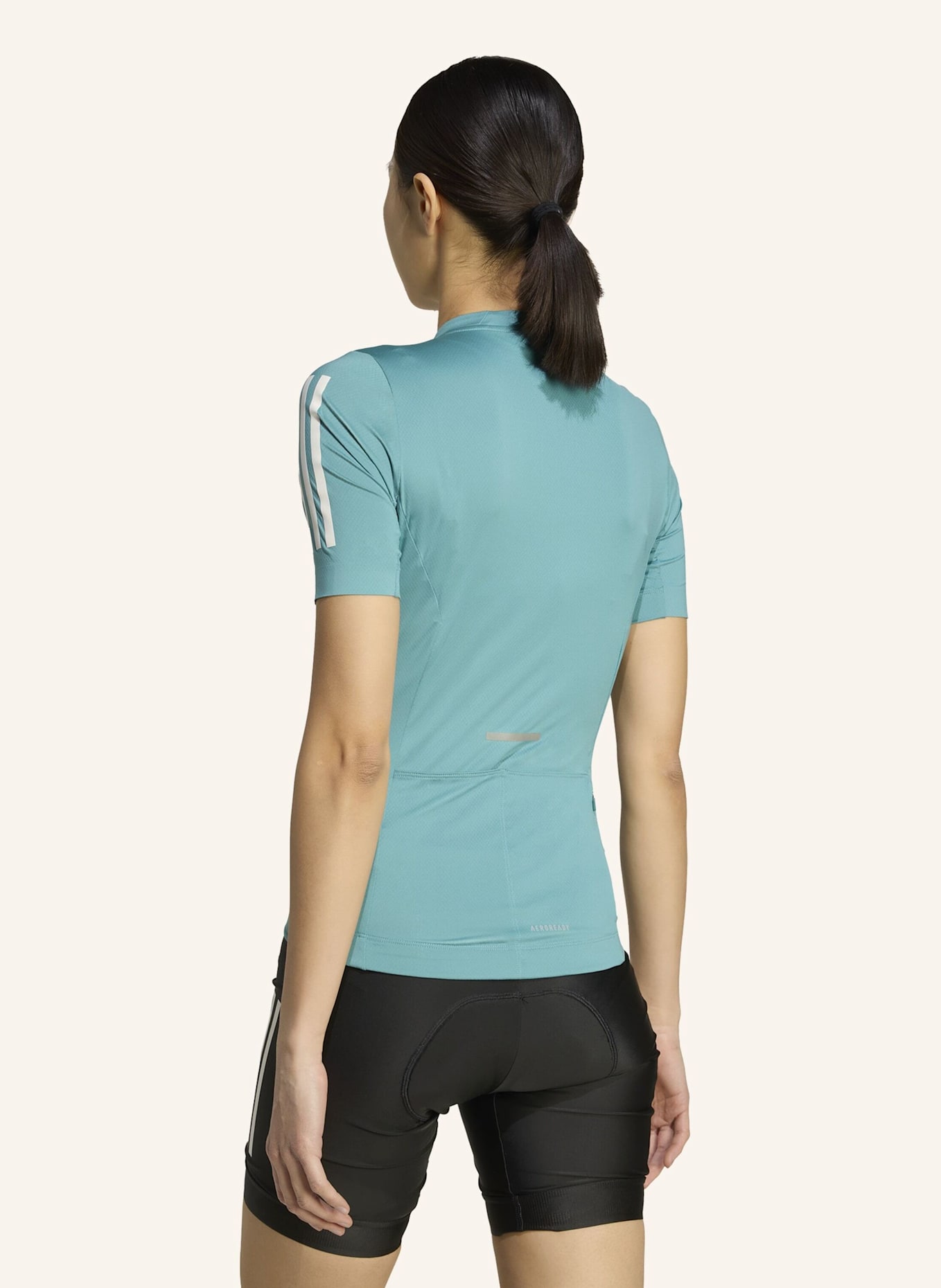 adidas TEMPO 3-STREIFEN RADTRIKOT: TÜRKIS