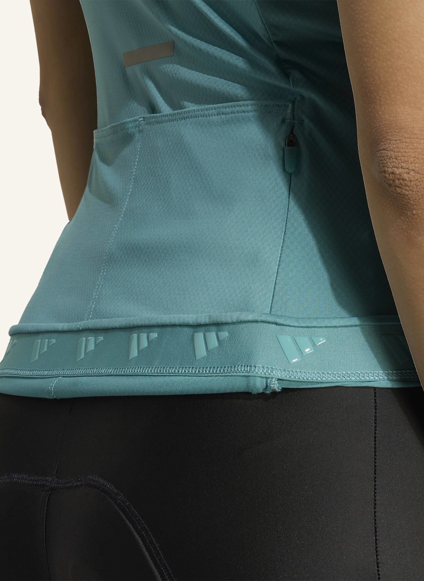 adidas TEMPO 3-STREIFEN RADTRIKOT: TÜRKIS