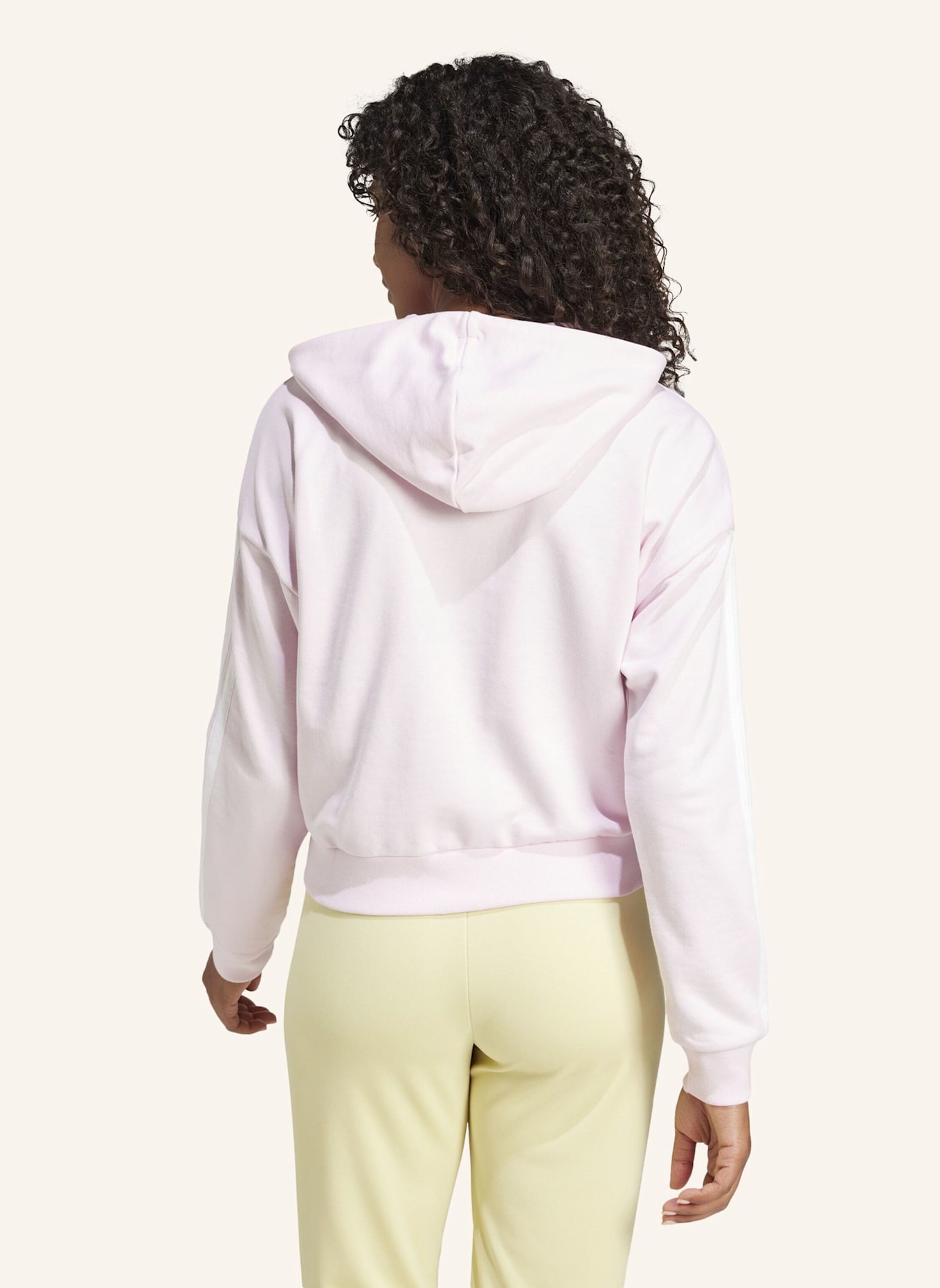 adidas ESSENTIALS 3-STREIFEN FRENCH TERRY KAPUZENJACKE: WEISS