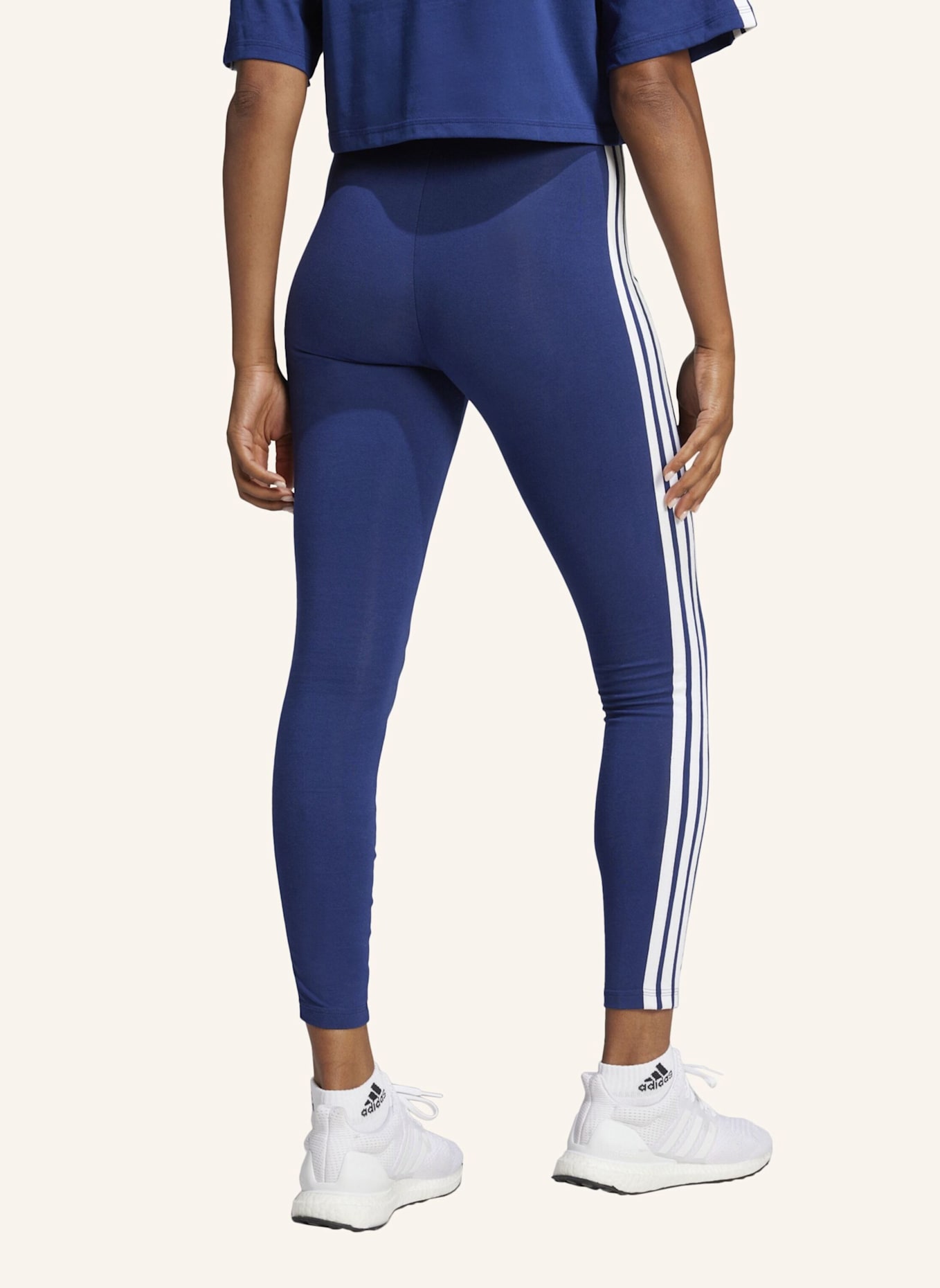 adidas Tights ESSENTIALS 3-STREIFEN: BLAU/ WEISS