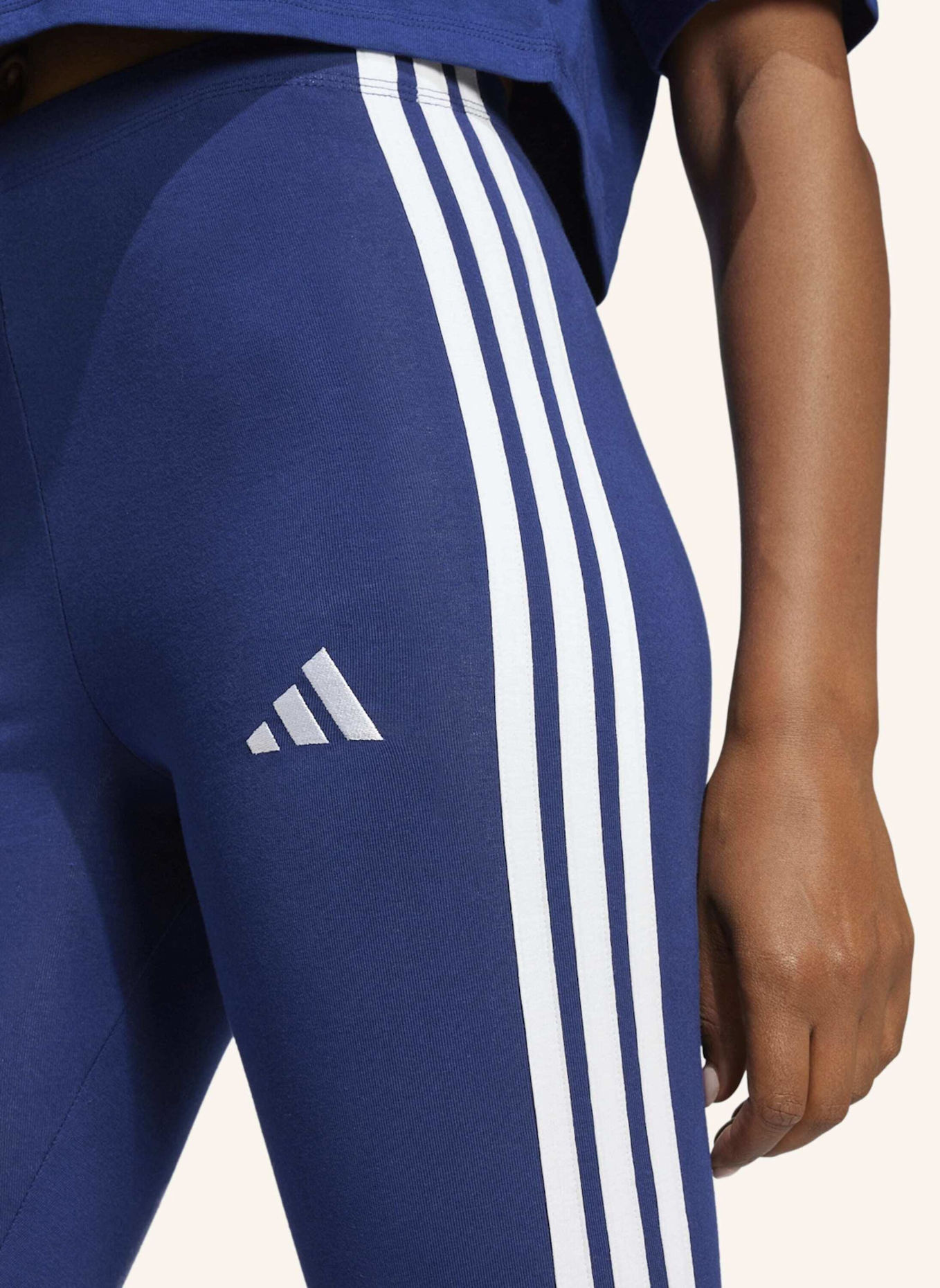adidas Tights ESSENTIALS 3-STREIFEN: BLAU/ WEISS