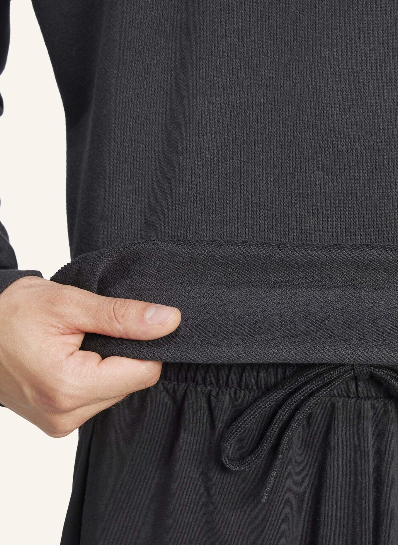 adidas ESSENTIALS 3-STREIFEN FRENCH TERRY SWEATSHIRT: SCHWARZ/ WEISS