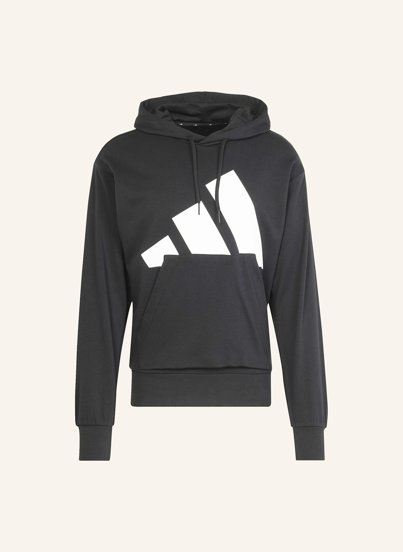 adidas ESSENTIALS BIG LOGO FRENCH TERRY HOODIE: SCHWARZ/ WEISS