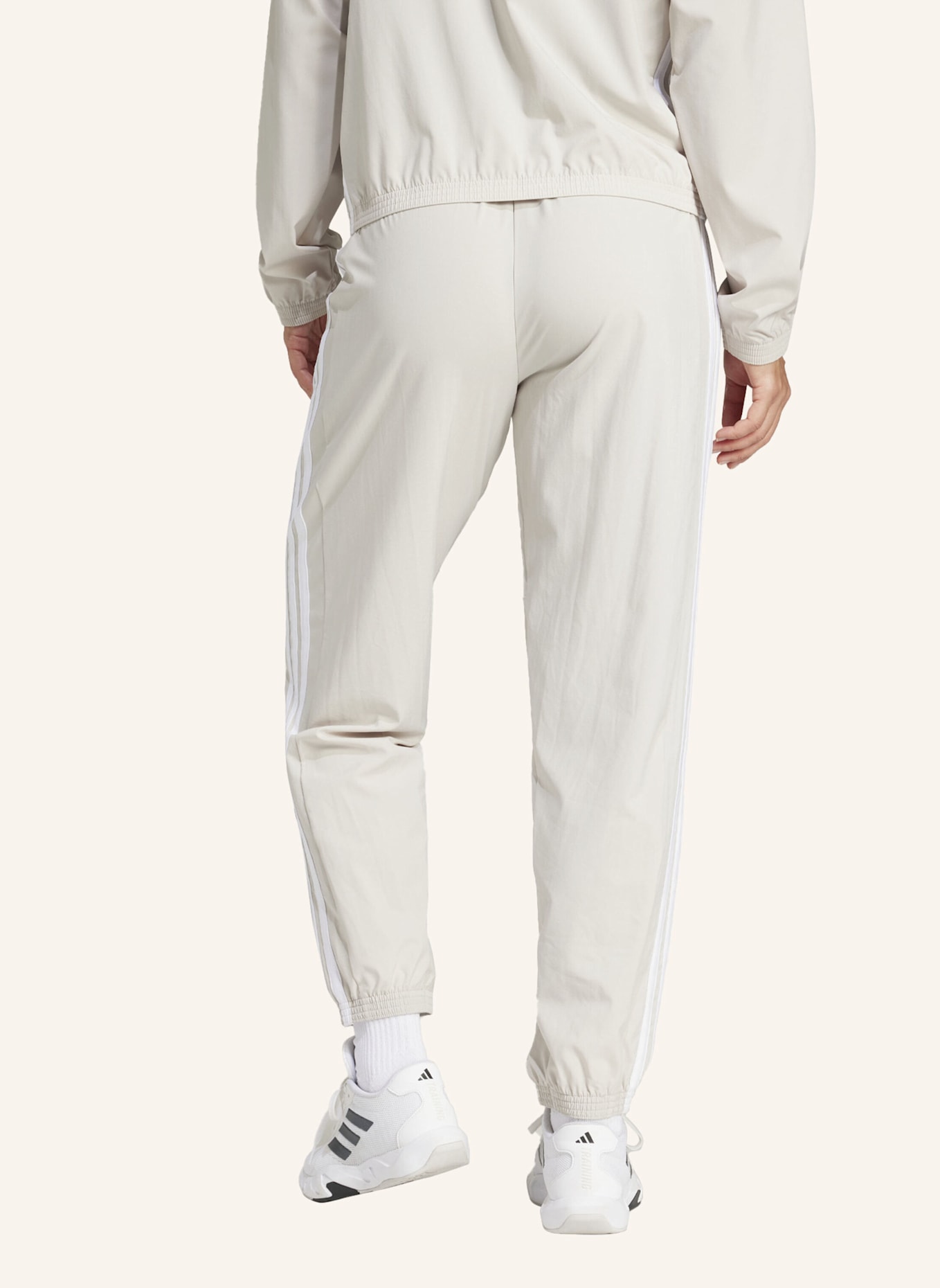 adidas Track Pants ESSENTIALS 3-STREIFEN: BEIGE/ WEISS