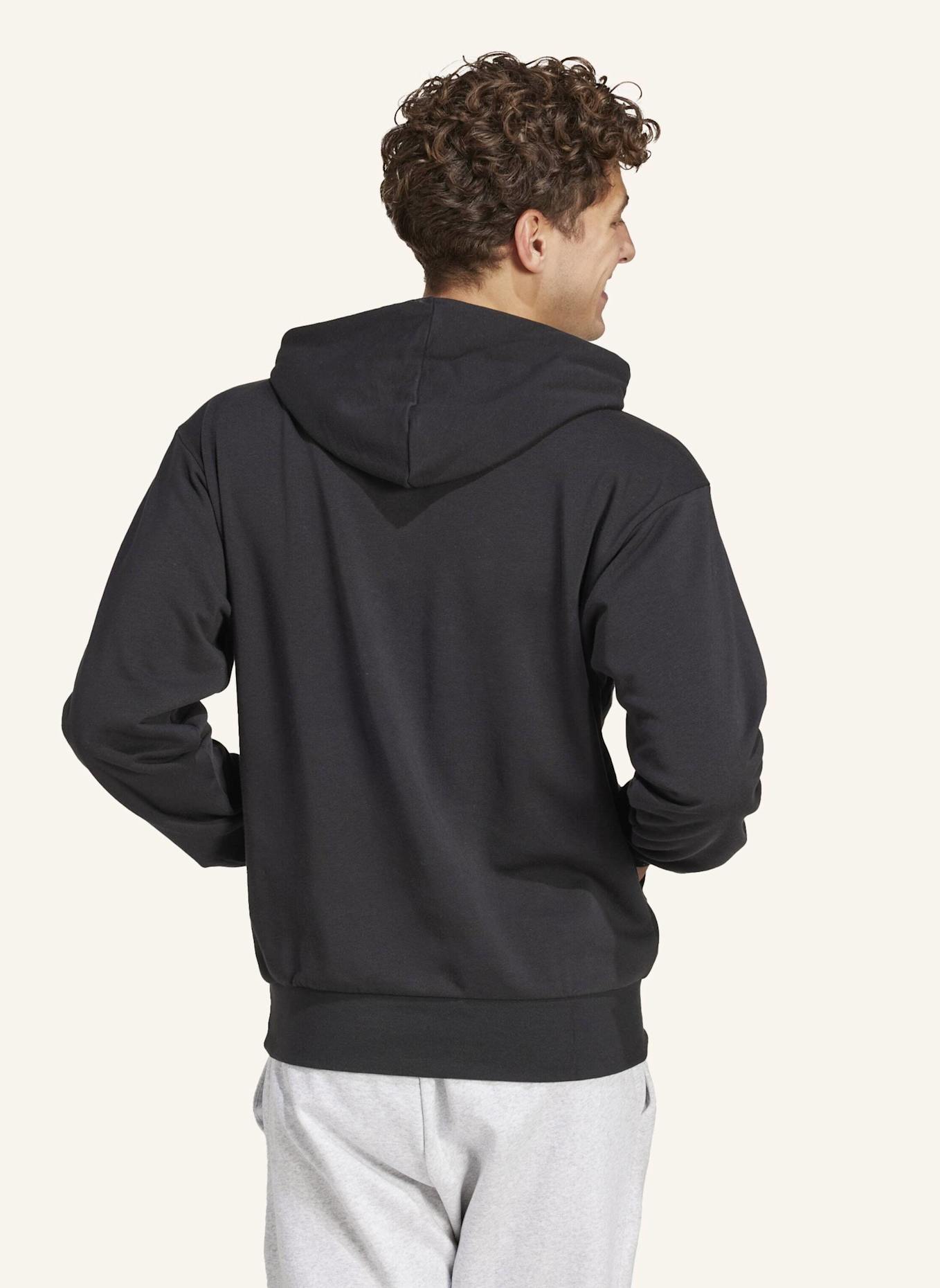 adidas ESSENTIALS FEELCOZY FRENCH TERRY HOODIE: SCHWARZ/ WEISS
