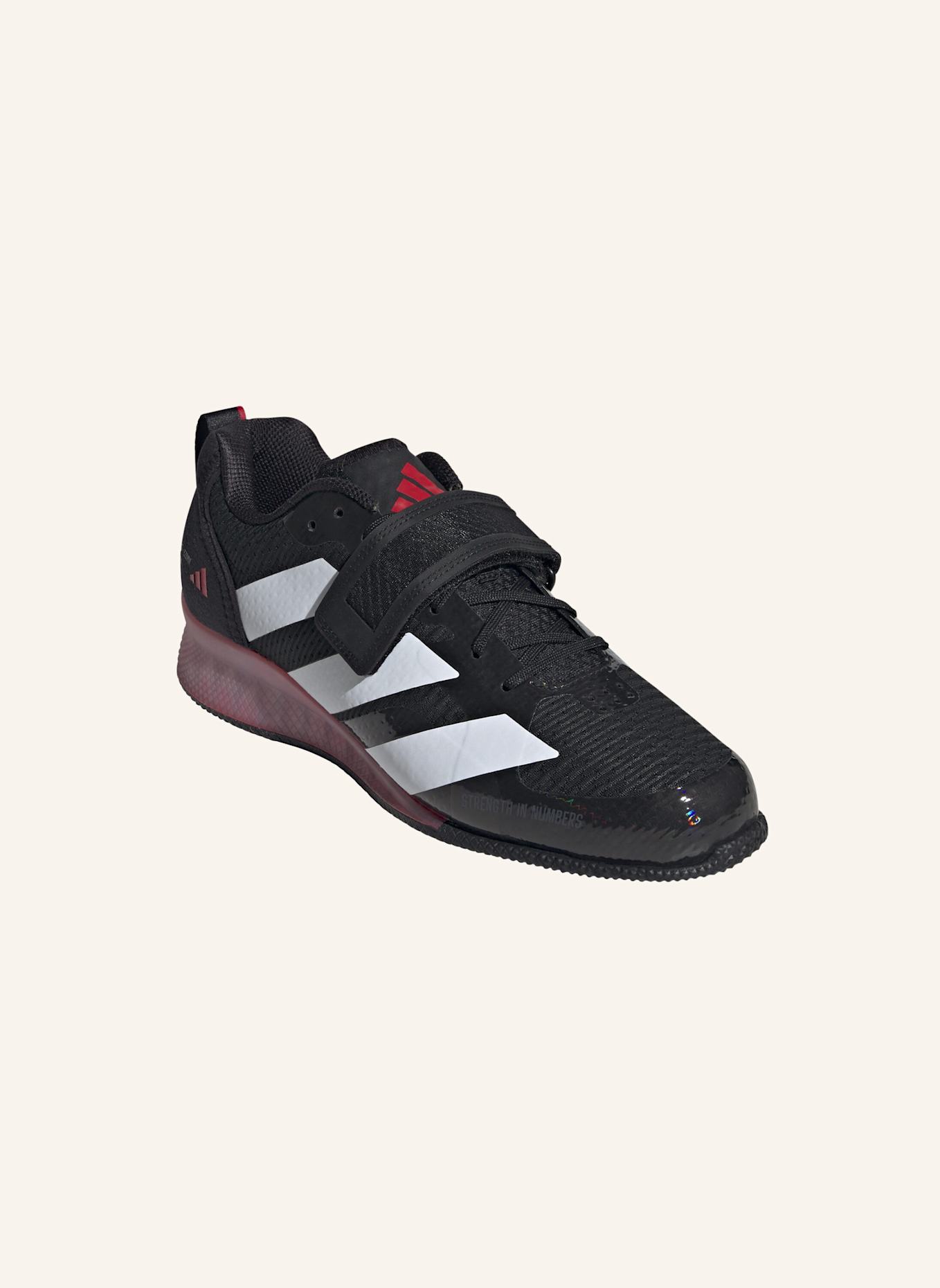 adidas ADIPOWER 3 GEWICHTHEBERSCHUH: SCHWARZ/ WEISS/ ROT