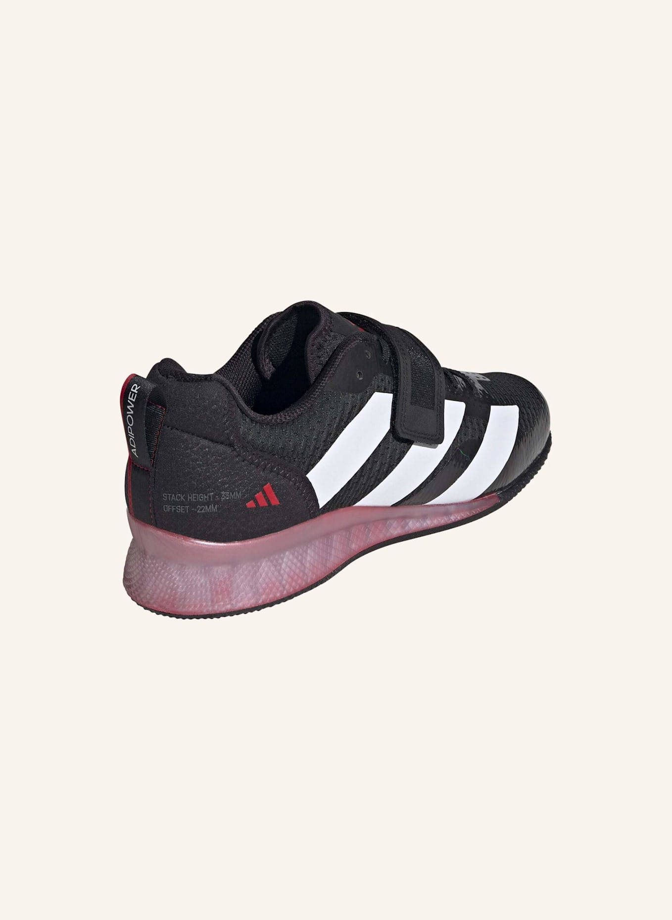 adidas ADIPOWER 3 GEWICHTHEBERSCHUH: SCHWARZ/ WEISS/ ROT