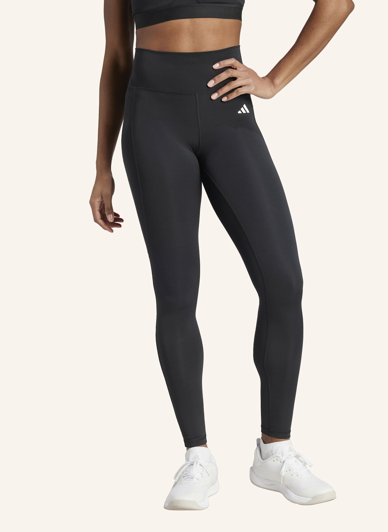 adidas OPTIME ESSENTIALS STAY IN PLAY FULL-LENGTH LEGGINGS: SCHWARZ