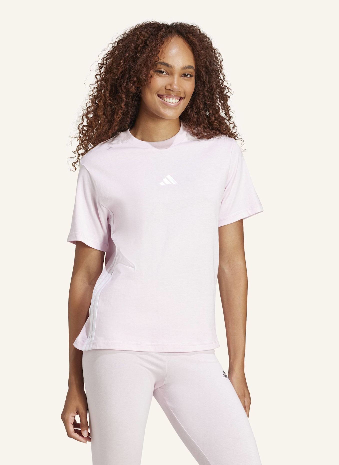 adidas T-Shirt ESSENTIALS 3-STREIFEN: WEISS