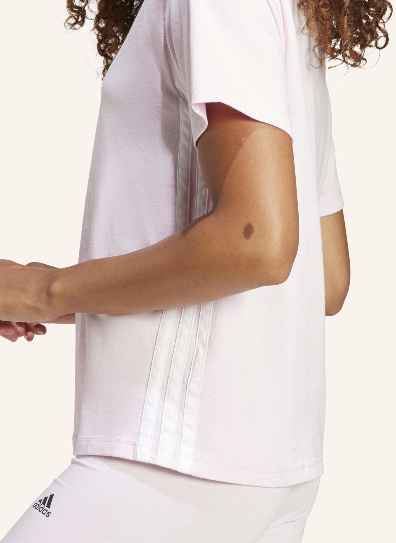 adidas T-Shirt ESSENTIALS 3-STREIFEN: WEISS