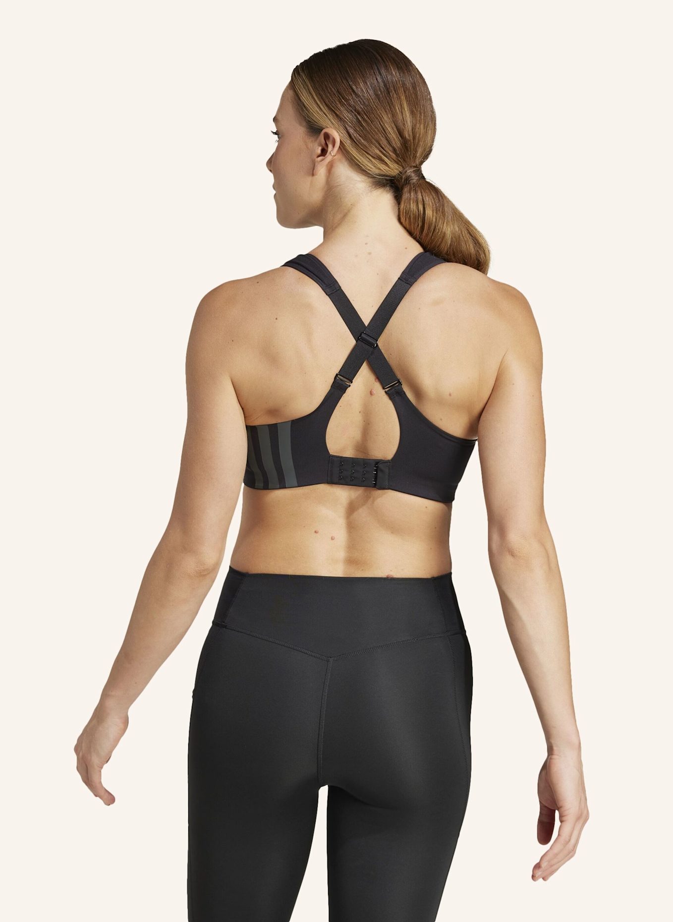 adidas Sport-BH TLRD IMPACT TRAINING mit Mesh: SCHWARZ