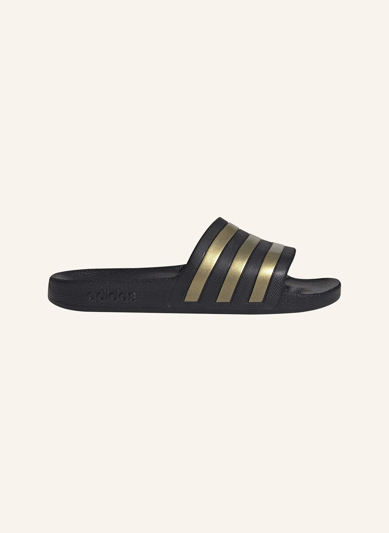 adidas Pantoletten ADILETTE AQUA: SCHWARZ/ GOLD