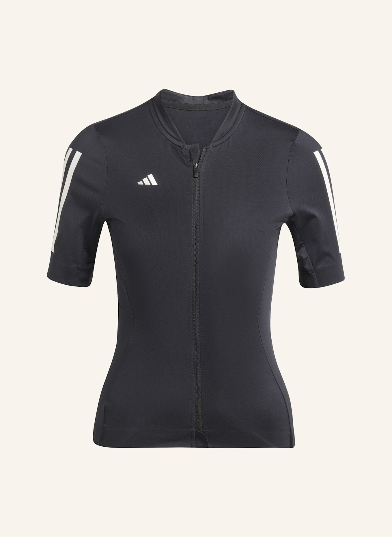 adidas TEMPO 3-STREIFEN RADTRIKOT: SCHWARZ