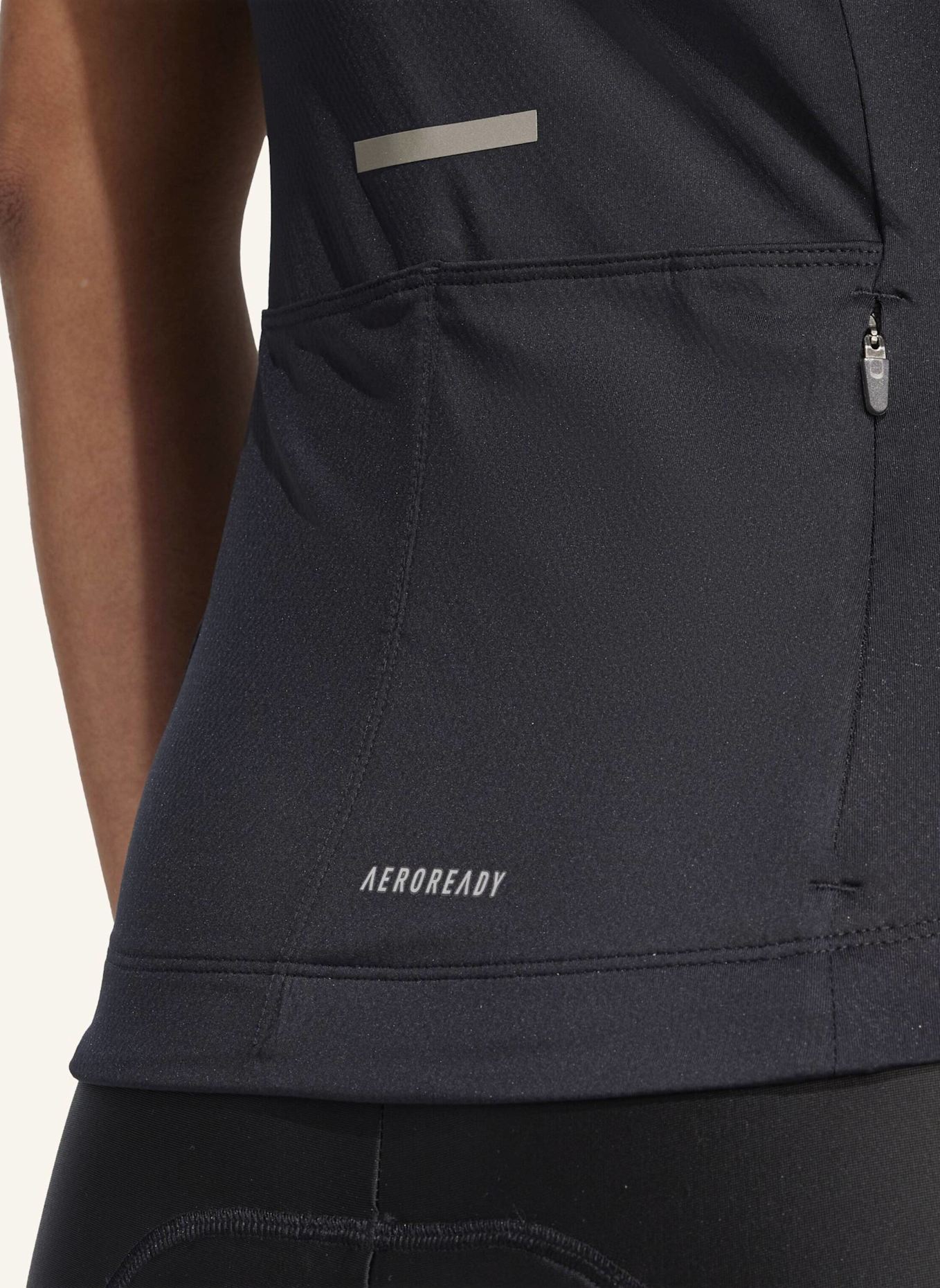 adidas TEMPO 3-STREIFEN RADTRIKOT: SCHWARZ