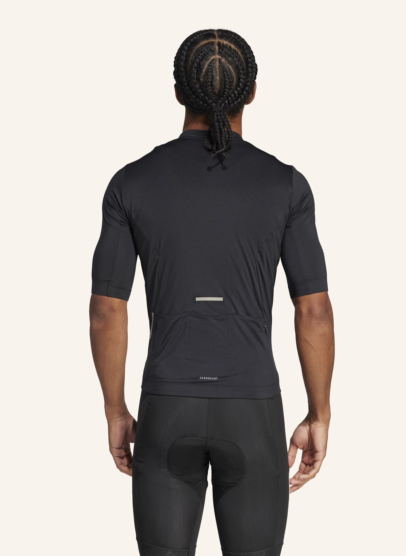 adidas TEMPO 3-STREIFEN RADTRIKOT: SCHWARZ