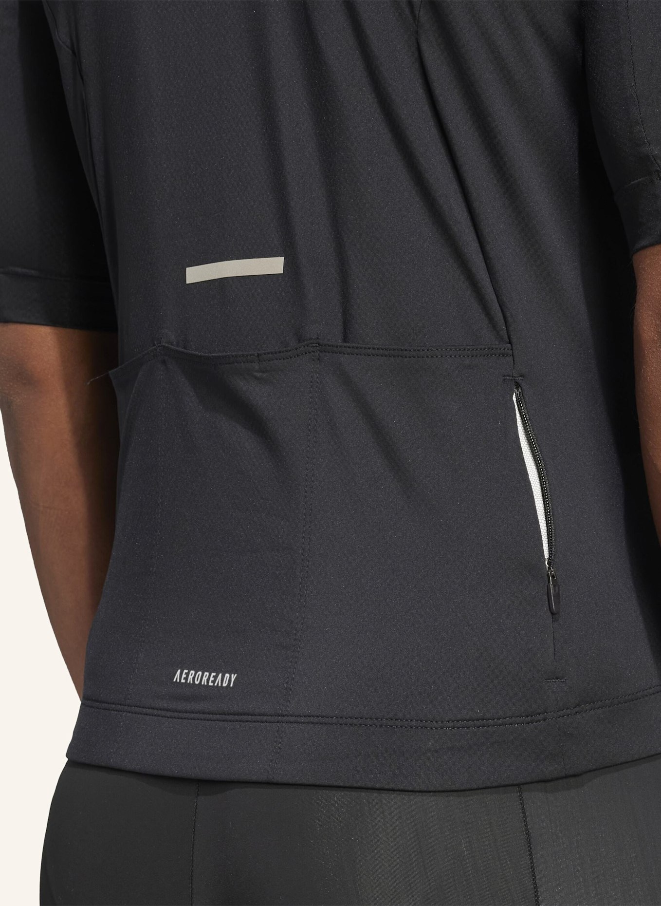 adidas TEMPO 3-STREIFEN RADTRIKOT: SCHWARZ