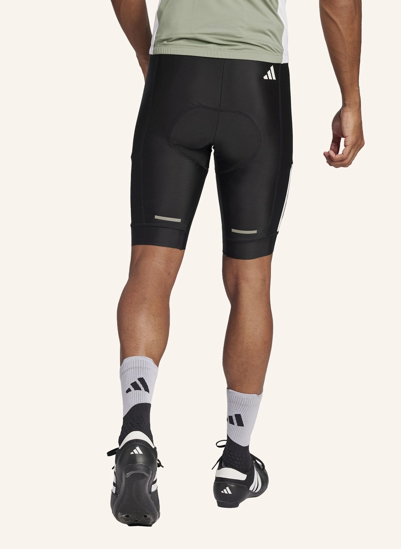adidas ESSENTIALS 3-STREIFEN PADDED CYCLING SHORTS: SCHWARZ