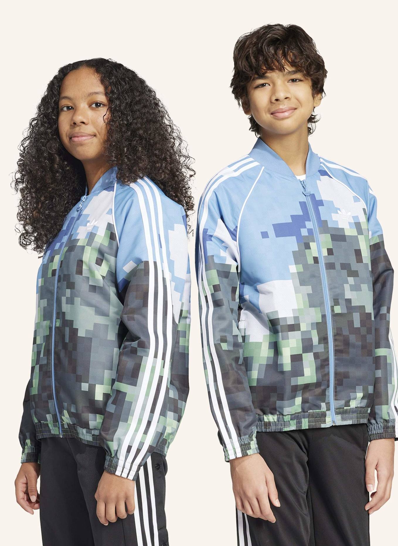 adidas Originals ADIDAS ORIGINALS X MINECRAFT ORIGINALS JACKE: BLAU/ GRÜN