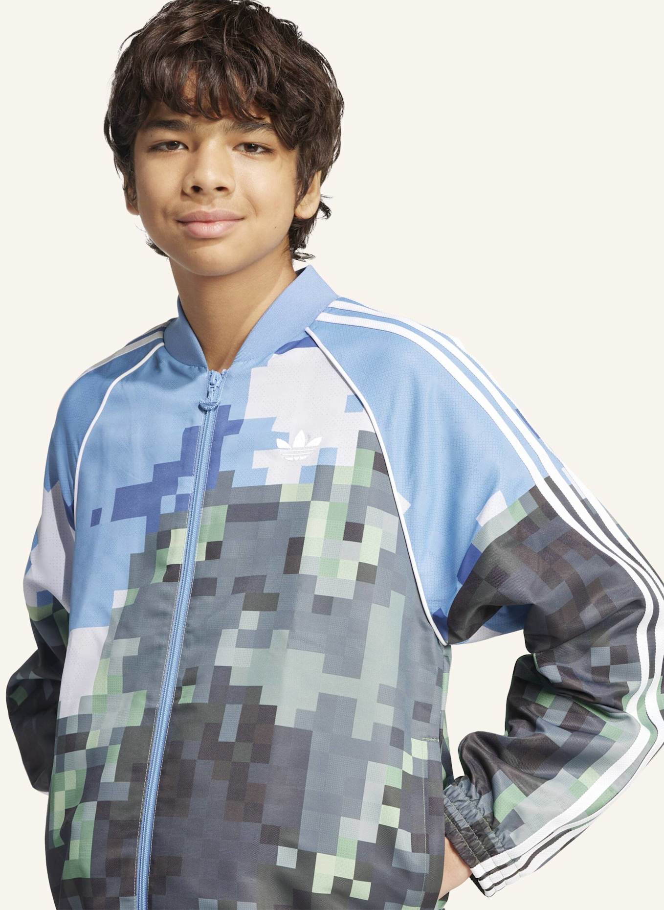 adidas Originals ADIDAS ORIGINALS X MINECRAFT ORIGINALS JACKE: BLAU/ GRÜN